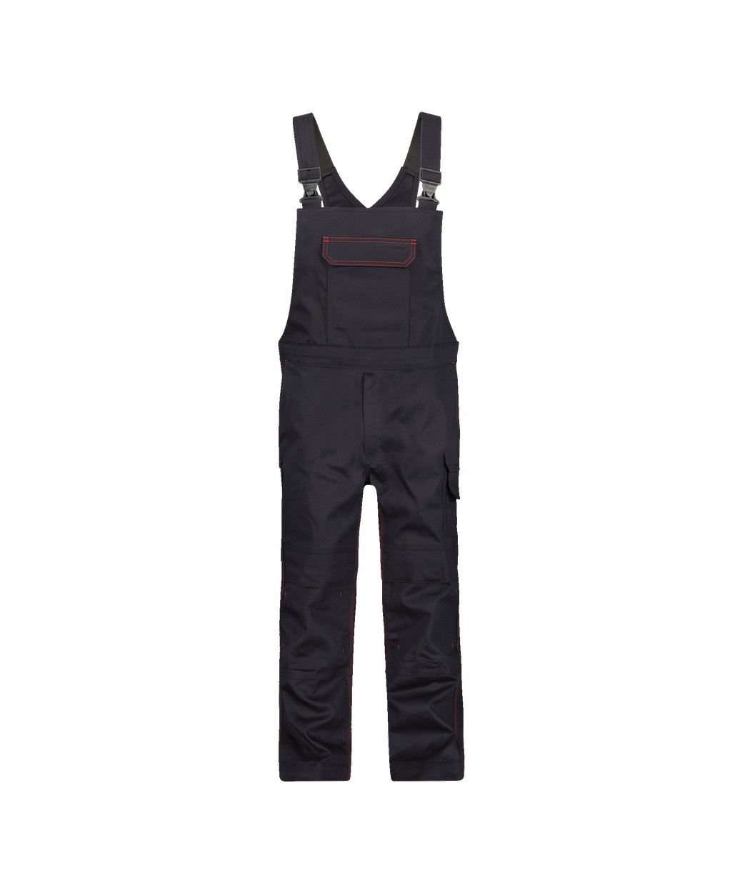 Flammhemmende Latzhose mit Kniepolstertaschen "DASSY® Dakota" in SCHWARZ, Größe 58 - langer Schritt CO73