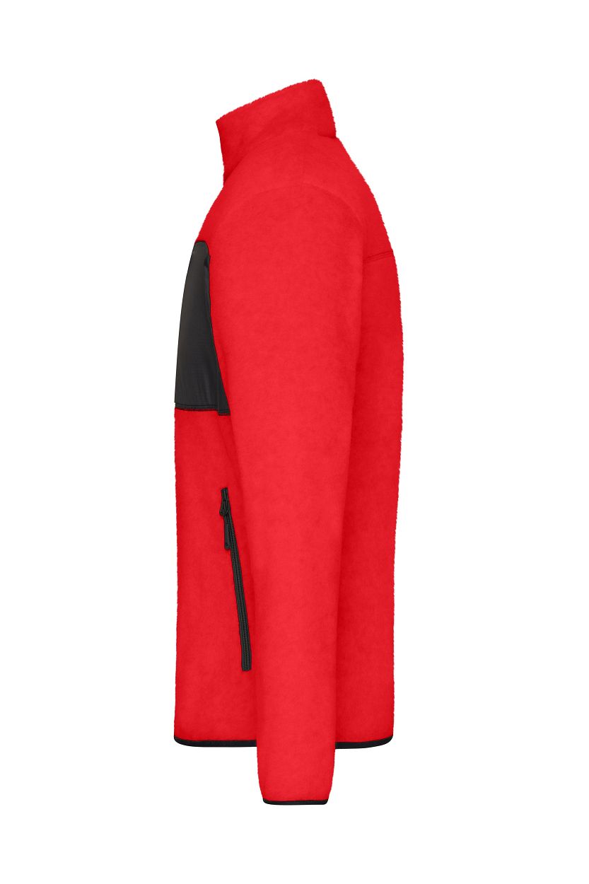 Men's Fleece Jacket GRS "JN1312" in Red/Black, Größe 3XL - Daiber