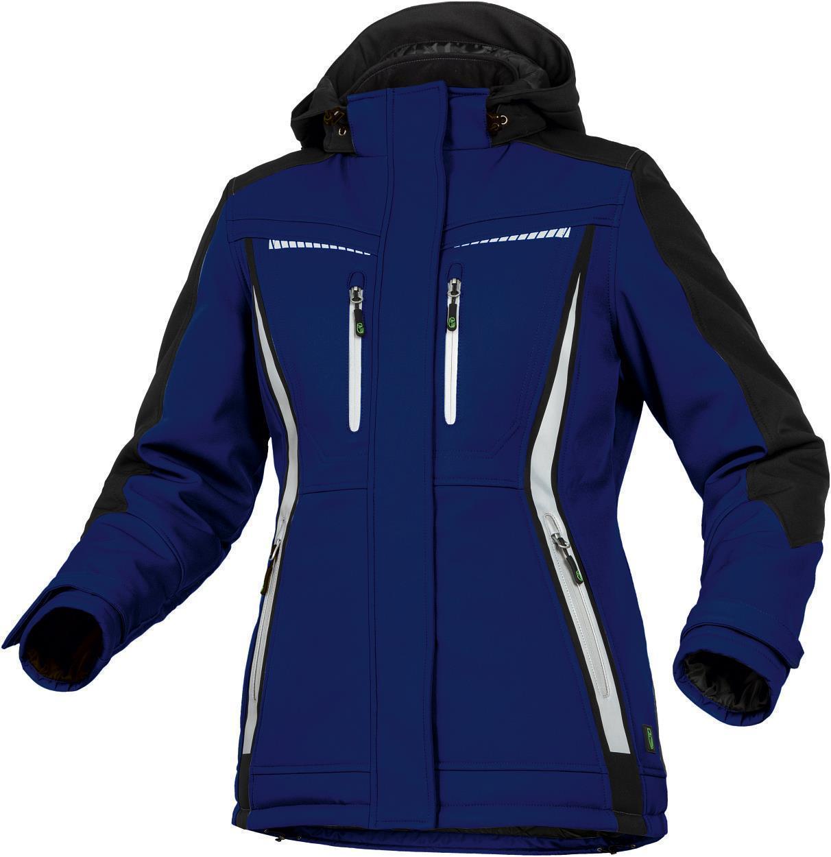 Damen Winter-Softshelljacke Kornblau/Schwarz FLXDI, Gr. 52 von Leibwächter