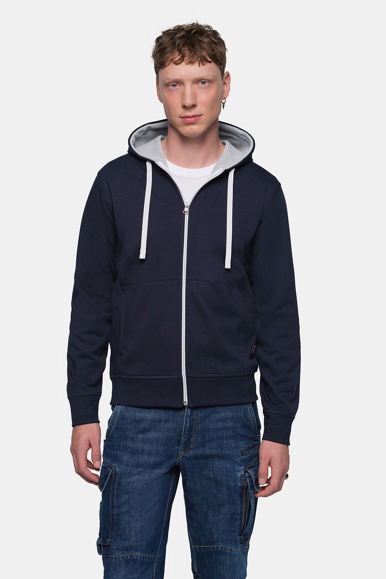 HAKRO 455 Kapuzenjacke Bonded ECO in tinte/silber, Größe 3XL