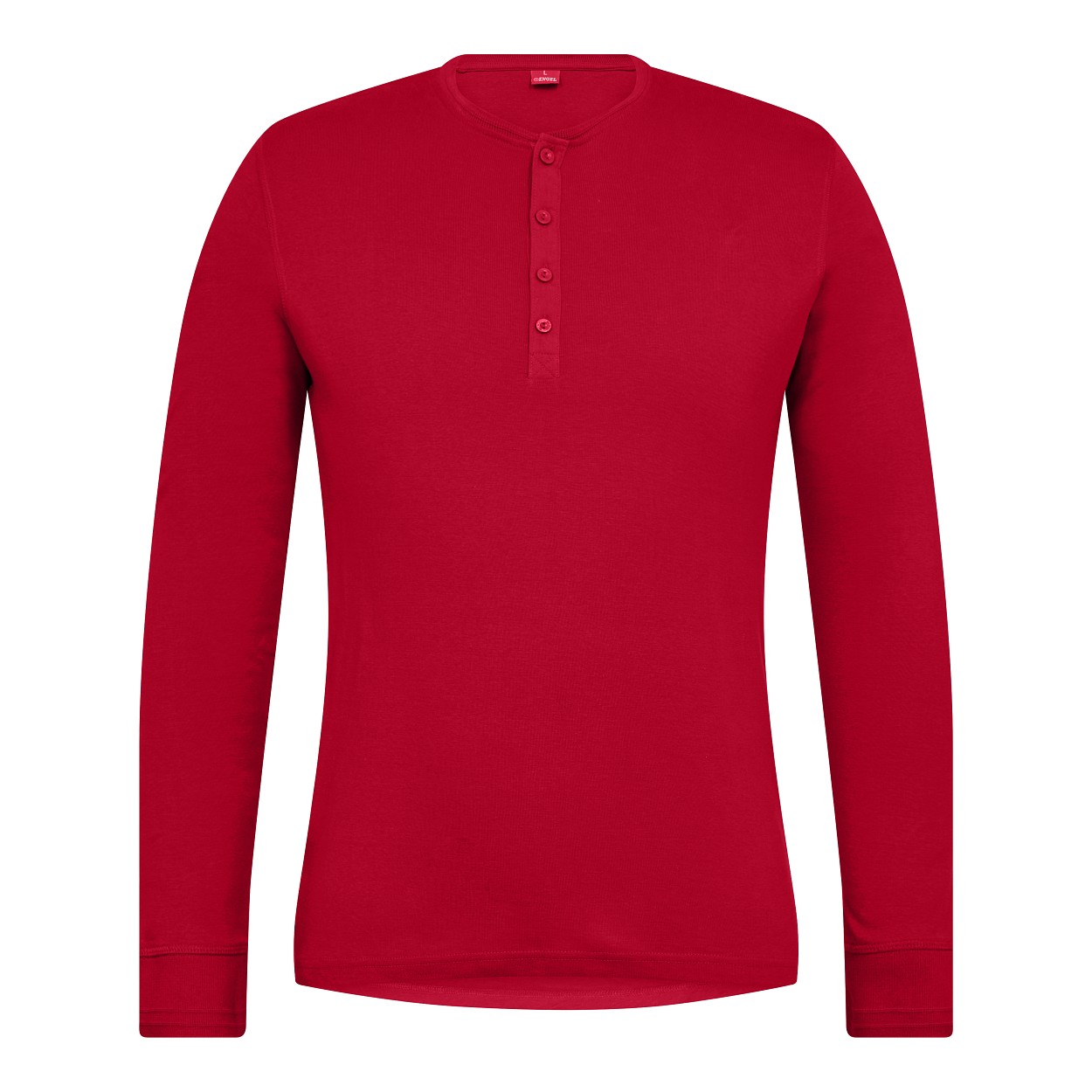ENGEL Extend Grandad langarm-Shirt in Tomato Red, Größe XS