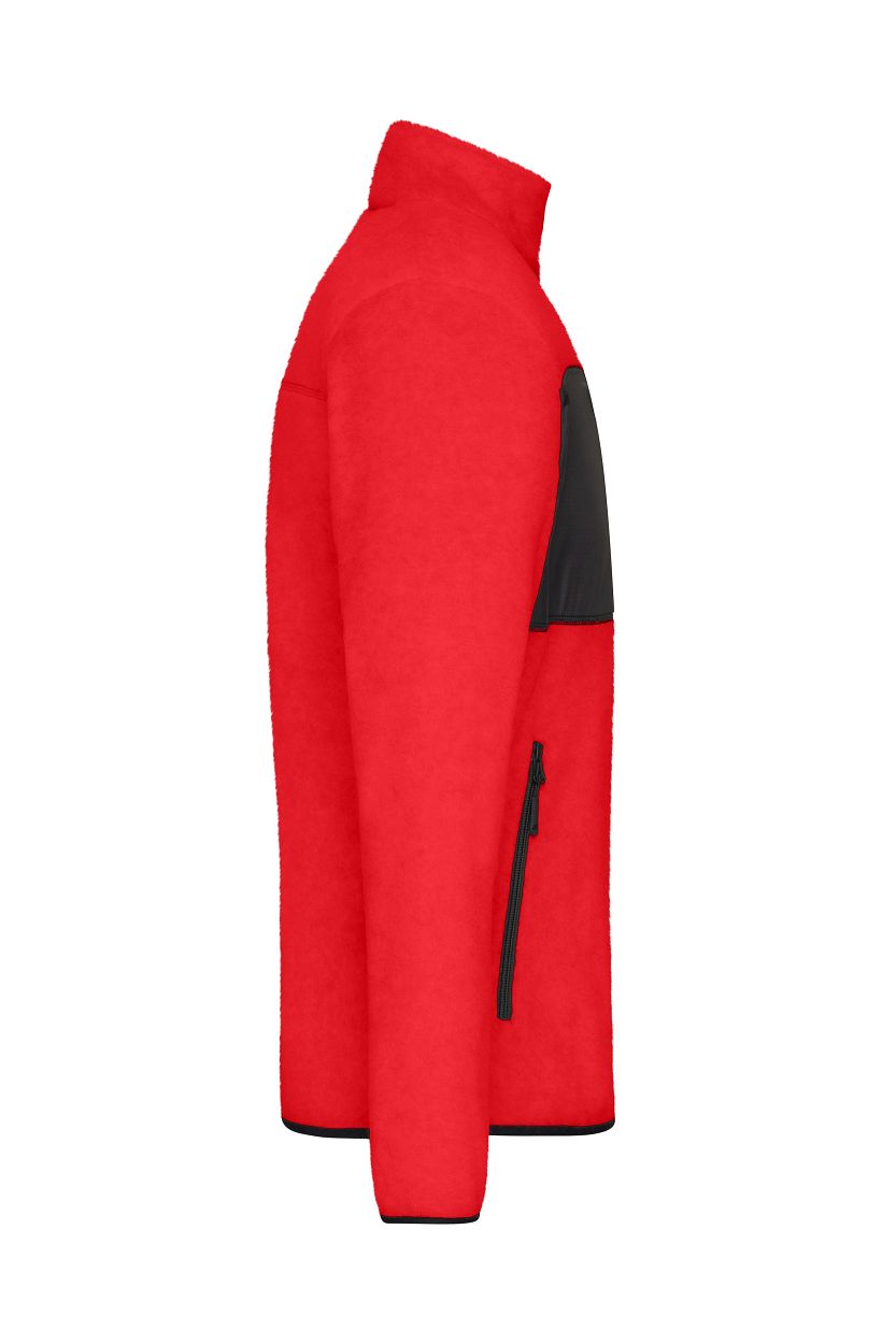 Men's Fleece Jacket GRS "JN1312" in Red/Black, Größe 3XL - Daiber