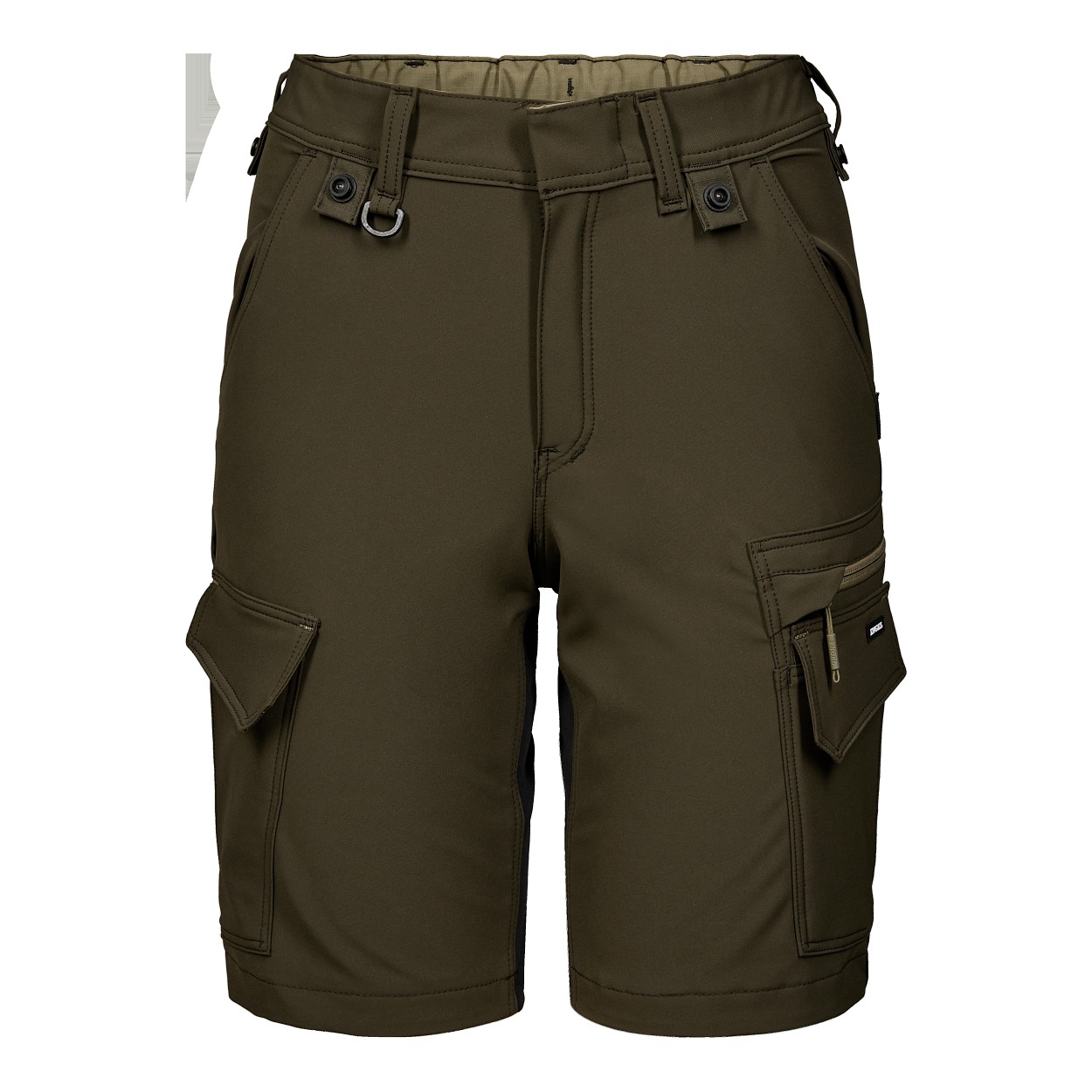 ENGEL Entire Damen Arbeitsshorts mit 4-Wege-Stretch in Forest Green/Schwarz, Größe 48