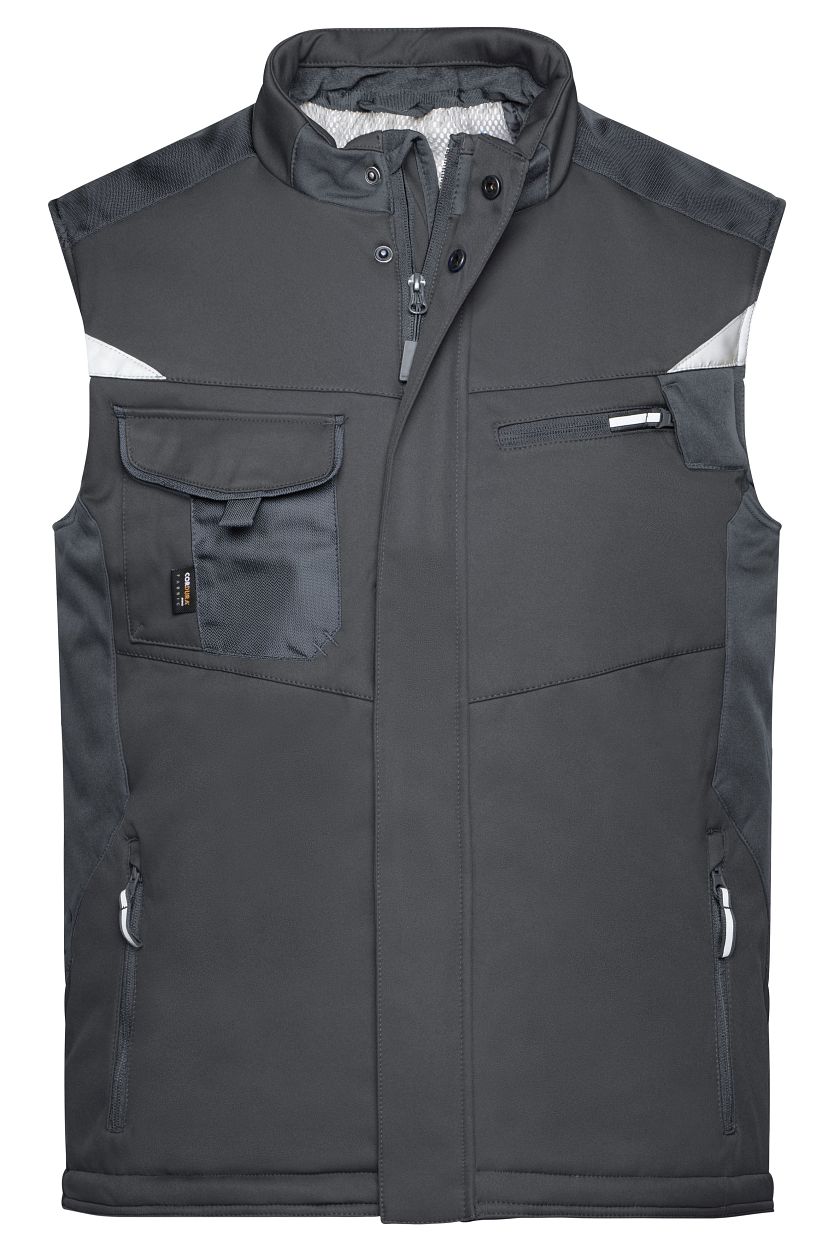 Craftsmen Softshell Vest - STRONG - "JN825" in Black/Black, Größe 6XL - Daiber