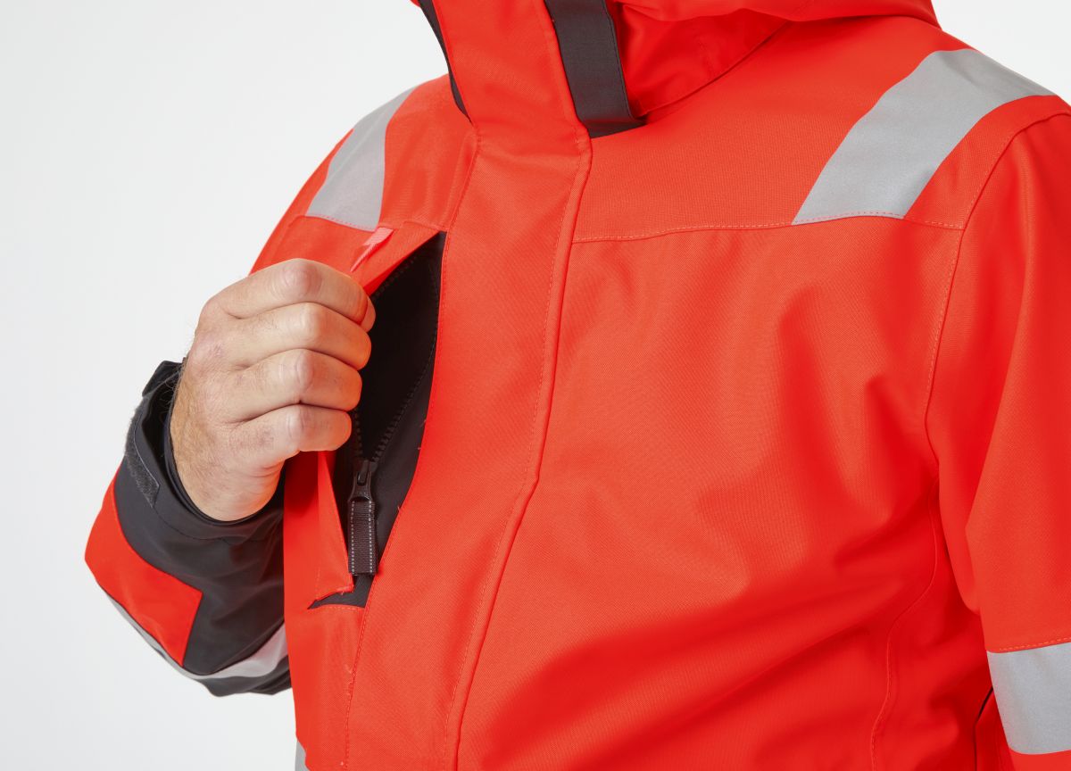 Hi-Vis wasserfeste Shell-Jacke Alna 2.0 in Red, Gr. L von Helly Hansen Workwear