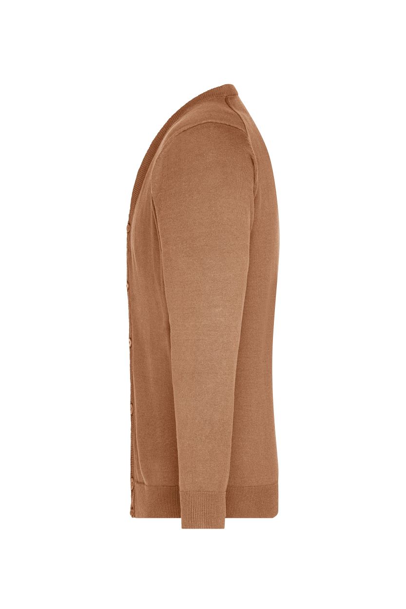Men's V-Neck Cardigan "JN661" in Camel, Größe 3XL - Daiber