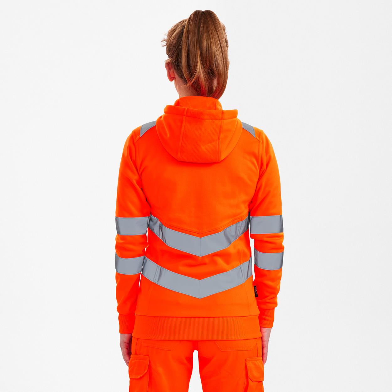 ENGEL Safety Damen Sweatcardigan in Hi-vis Orange, Größe XS