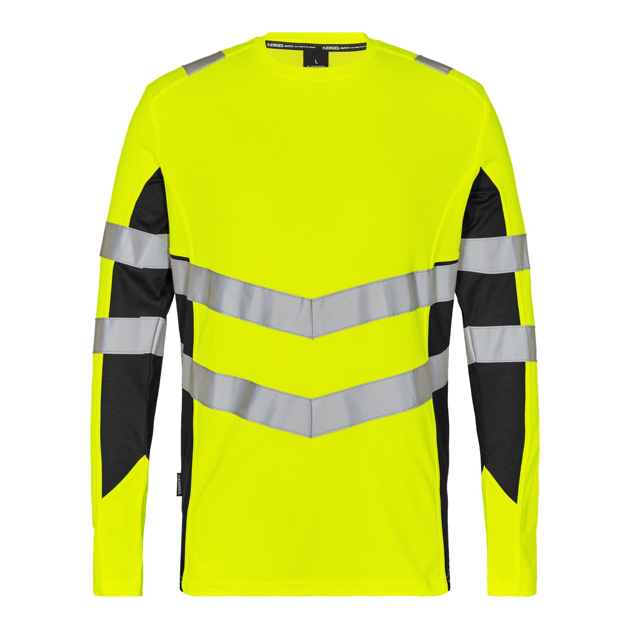 ENGEL Safety Langarm-Shirt in Gelb/Schwarz, Größe XS