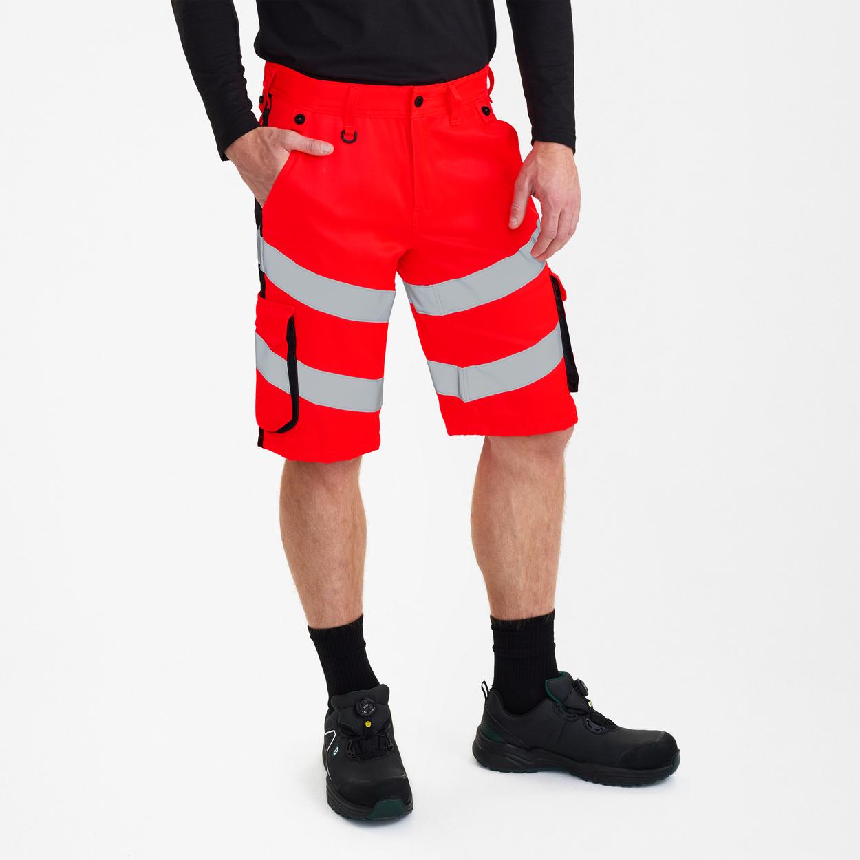 ENGEL Safety Light Arbeitsshorts in Rot/Schwarz, Größe 54