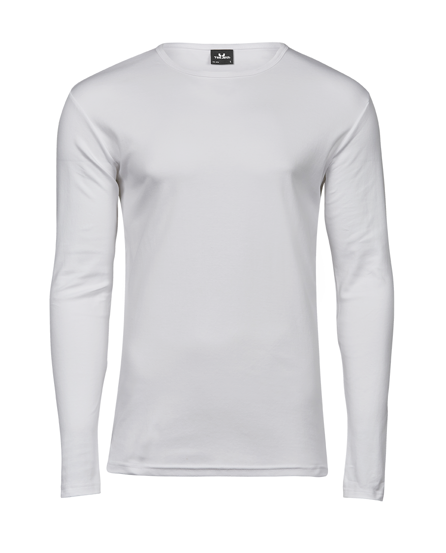 Men´s Long Sleeve Interlock Tee in White, Größe 3XL von Tee Jays