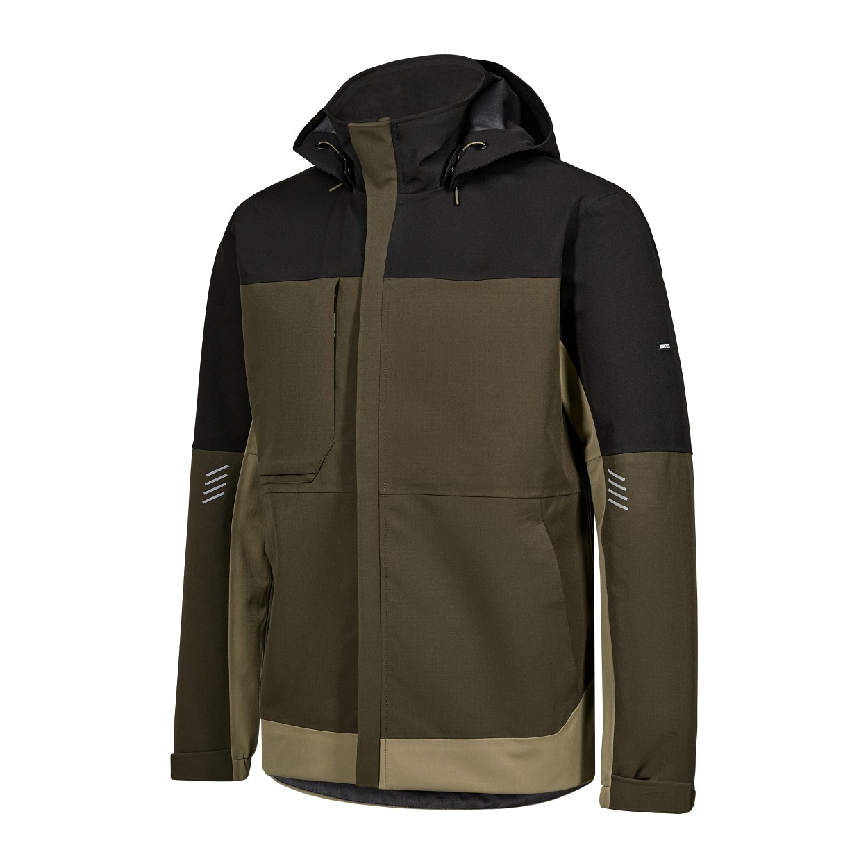 ENGEL Entire Shelljacke in Forest Green/Schwarz, Größe XS