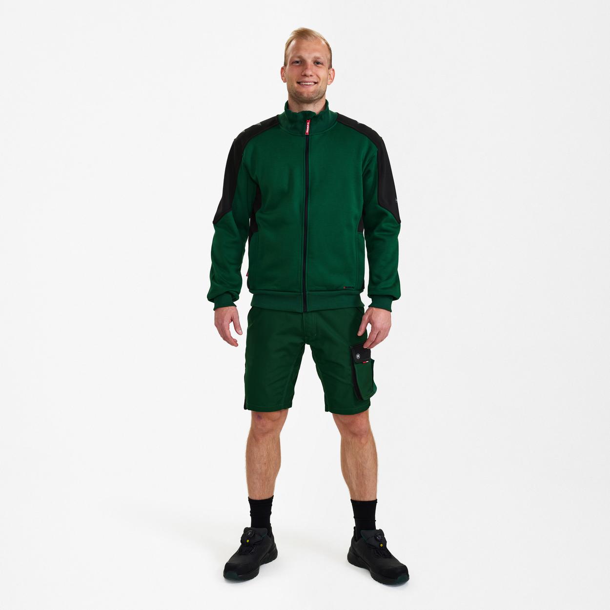 ENGEL Galaxy Sweatcardigan mit Kragen in Grün/Schwarz, Größe XS