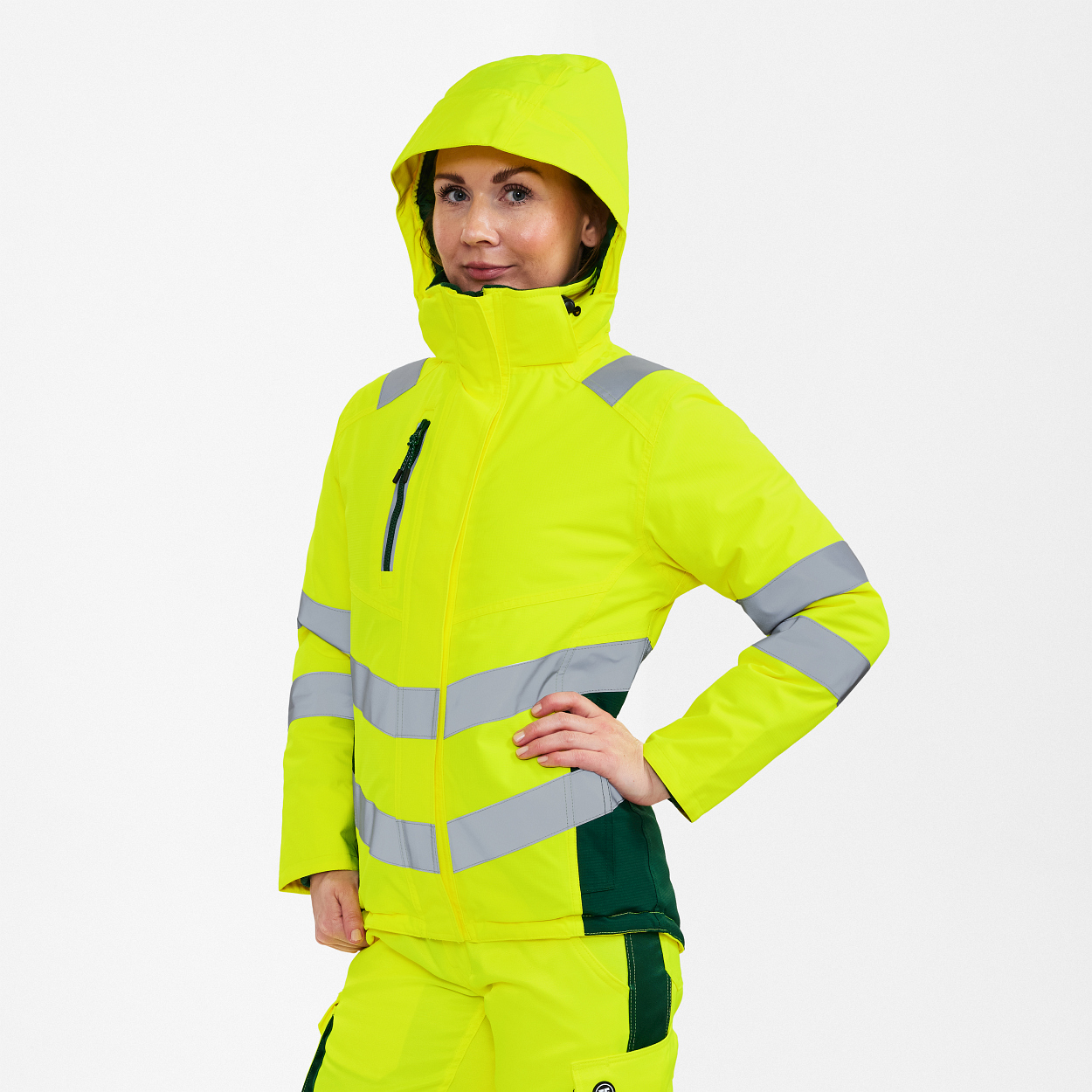 ENGEL Safety Damen Winterjacke in Gelb/Grün, Größe XS