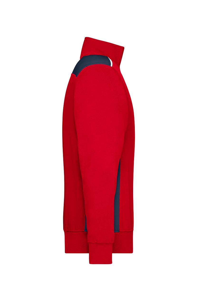 Workwear Half-Zip Sweat - COLOR - "JN868" in Red/Navy, Größe 6XL - Daiber