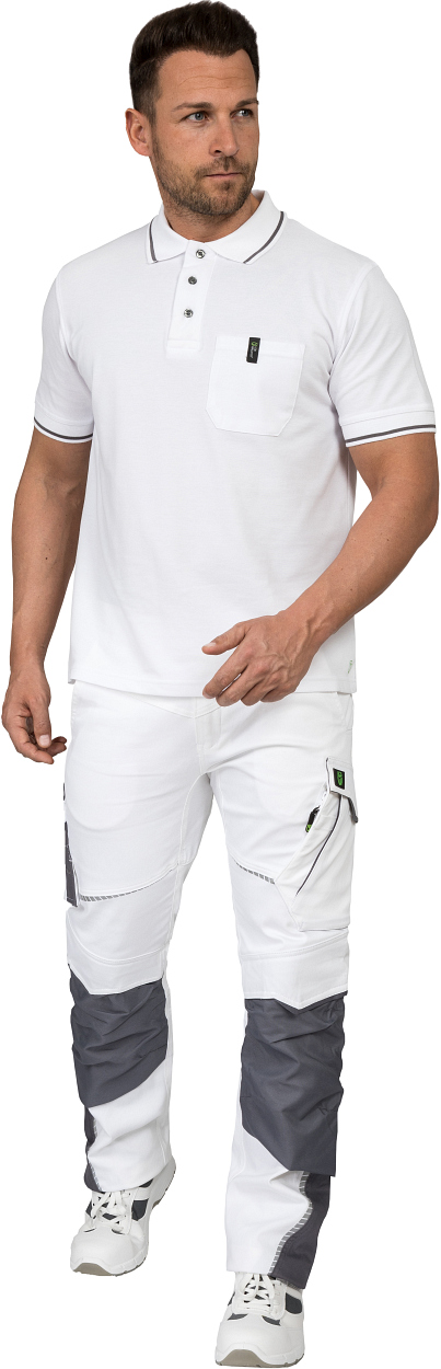 Polo-Shirt "Jens" Flex Line Weiß FLEXU, Gr. 2XL von Leibwächter