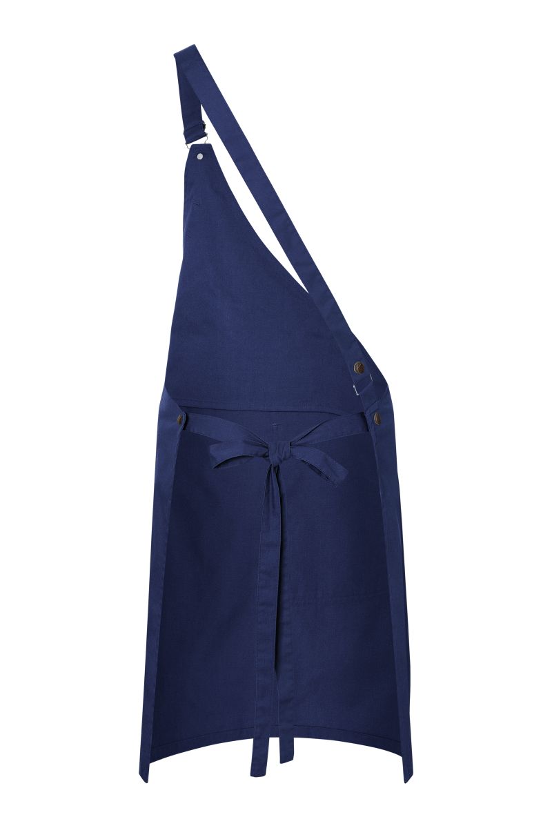 Asymmetrische Latzschürze Classic mit Tasche in Marine von Karlowsky