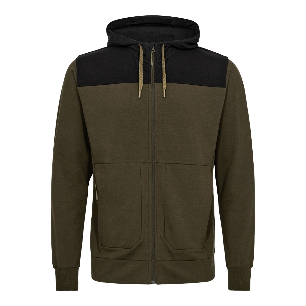 ENGEL Entire sweatcardigan mit kapuze in Forest Green/Schwarz, Größe XS