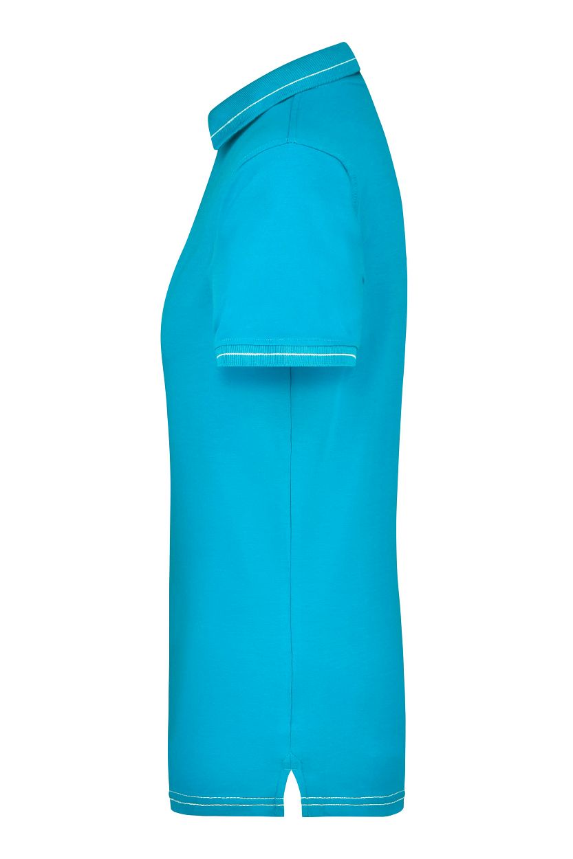 Ladies' Elastic Polo "JN568" in Aqua/White, Größe 2XL - Daiber