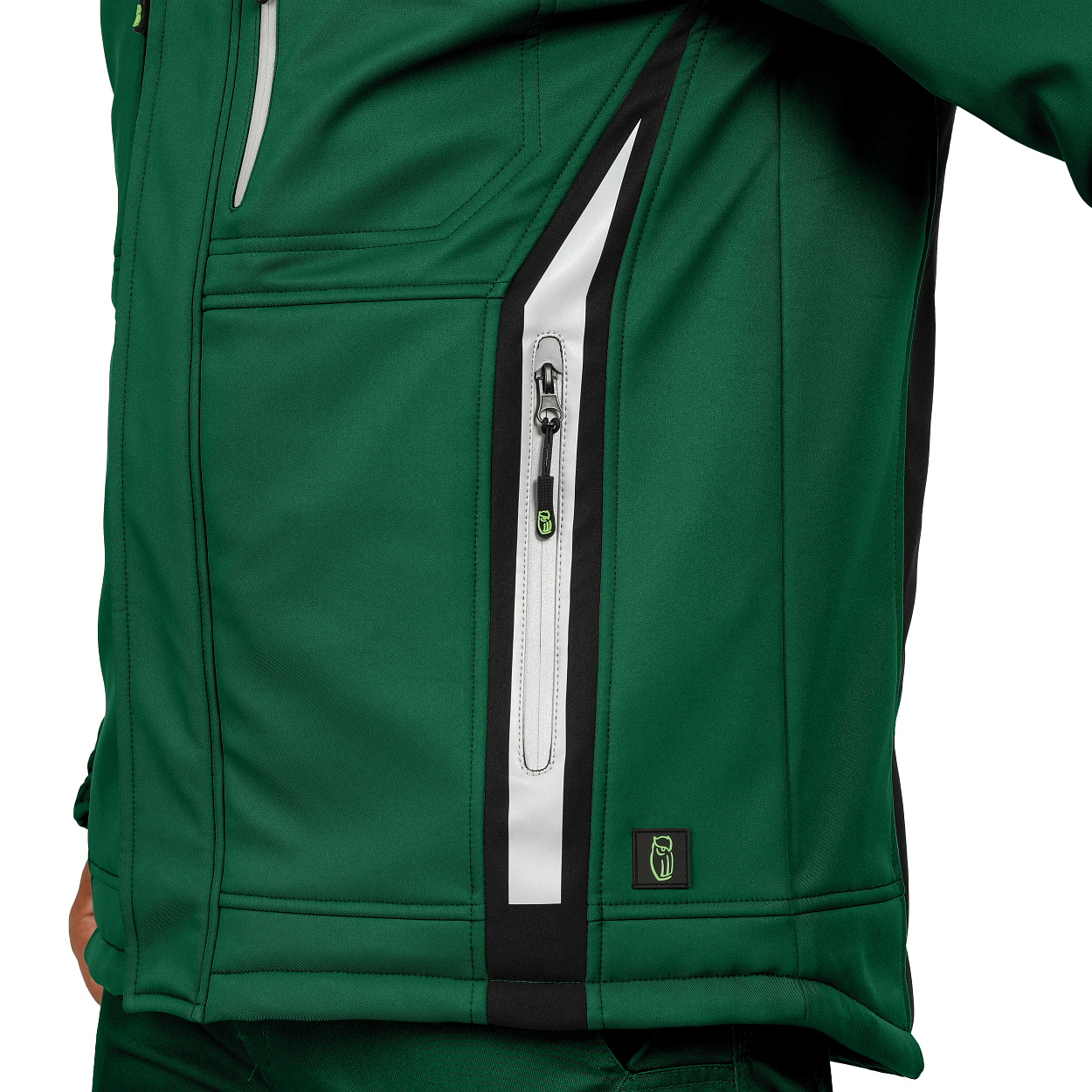 Winter-Softshelljacke Flex Line Grün/Schwarz FLEXI, Gr. 2XL von Leibwächter