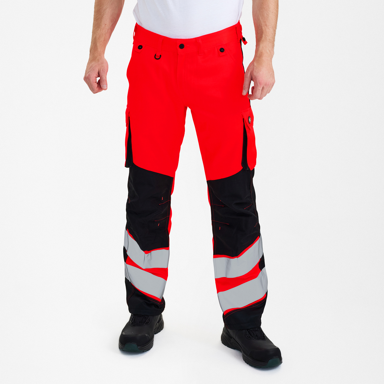 ENGEL Safety Light Arbeitshose in Rot/Schwarz, Größe 106