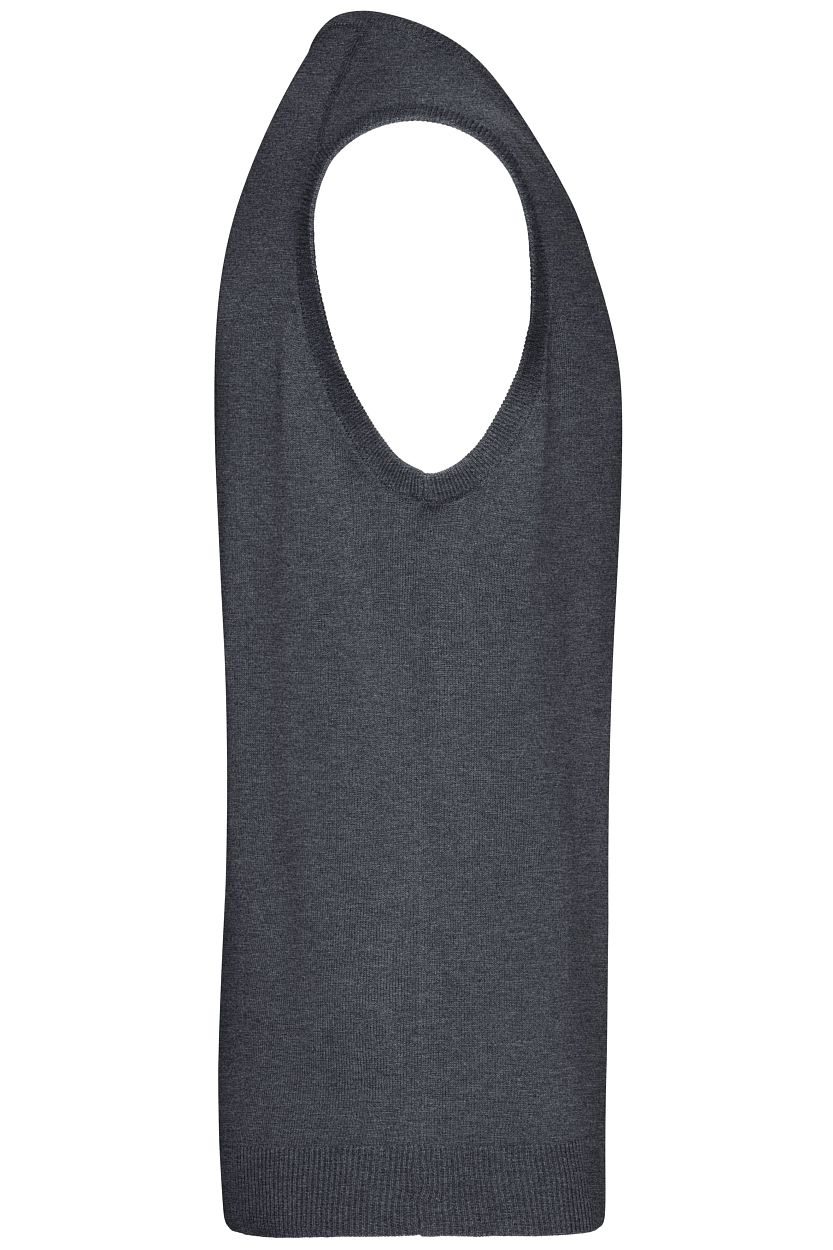 Men's V-Neck Pullunder "JN657" in Anthracite-Melange, Größe 3XL - Daiber