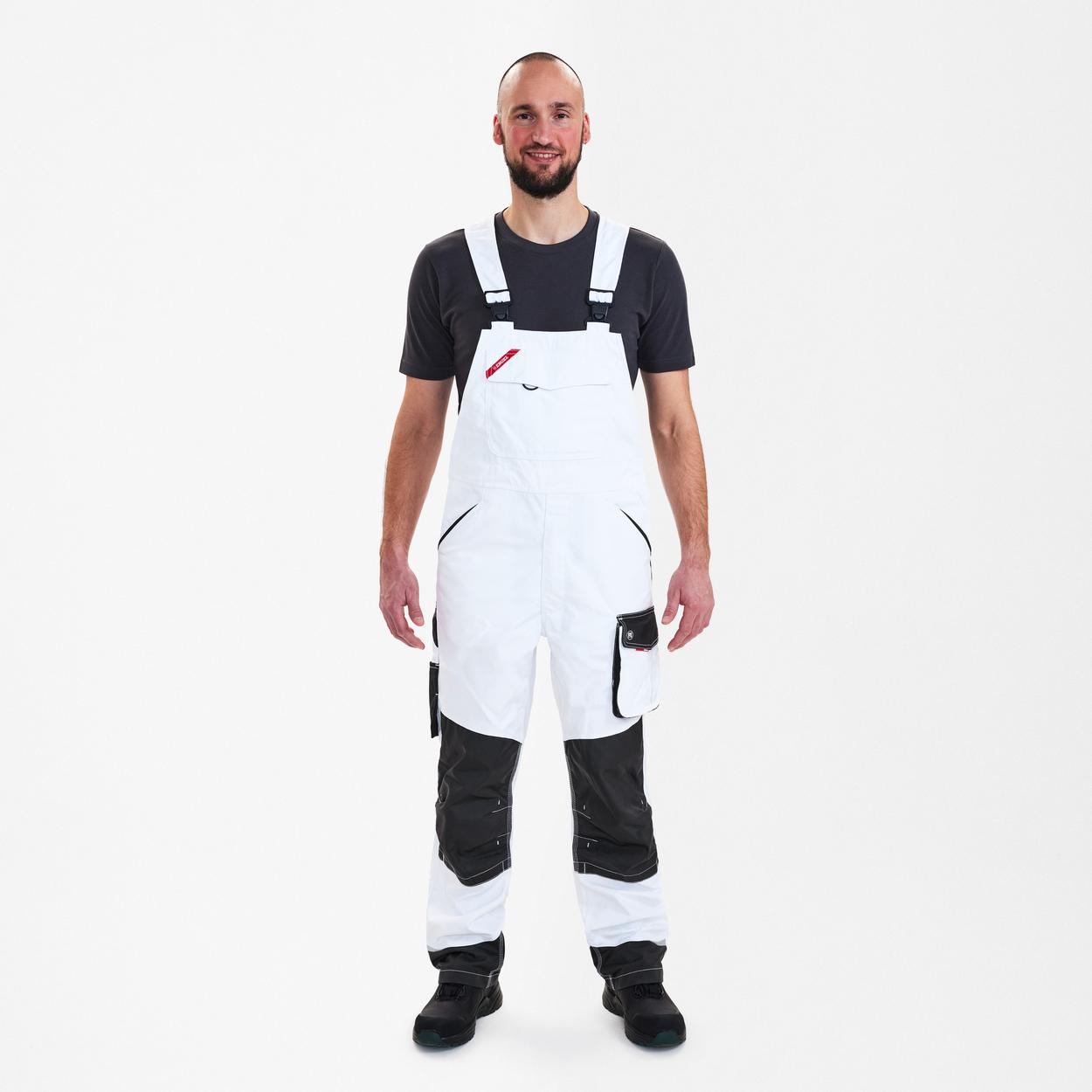 ENGEL Galaxy Latzhose in Weiss/Anthrazit Grau, Größe 106