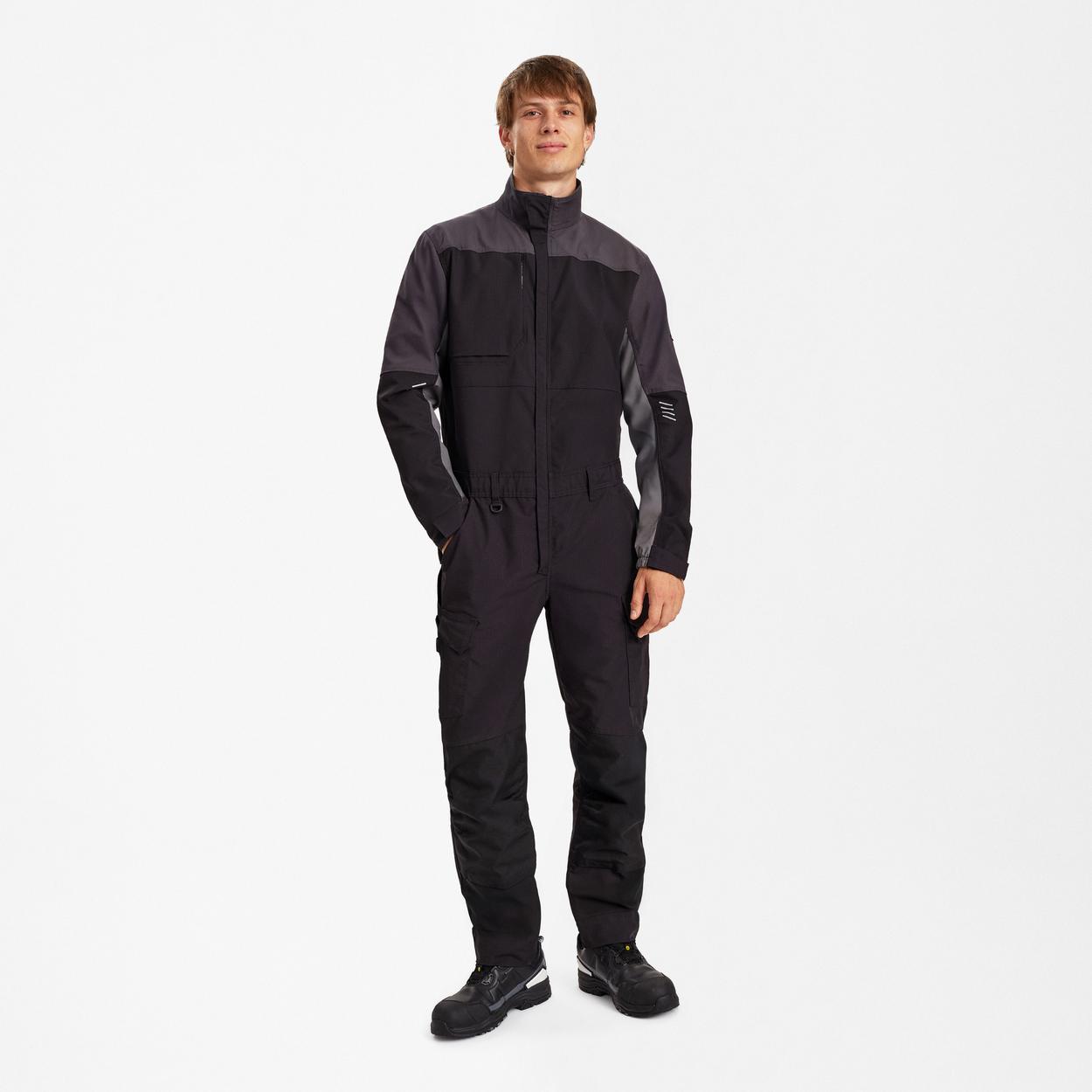 ENGEL Entire Overall mit 2-Wege-Stretch in Schwarz/Anthrazit Grau, Größe XS