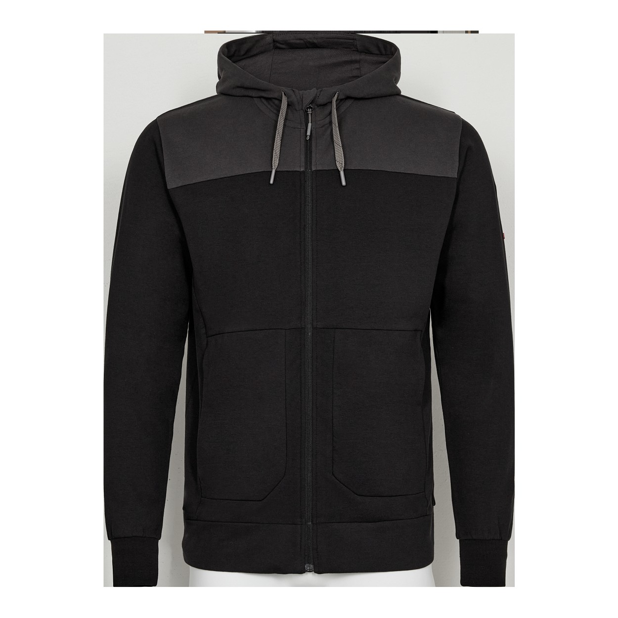 ENGEL Entire sweatcardigan mit kapuze in Schwarz/Anthrazit Grau, Größe XS