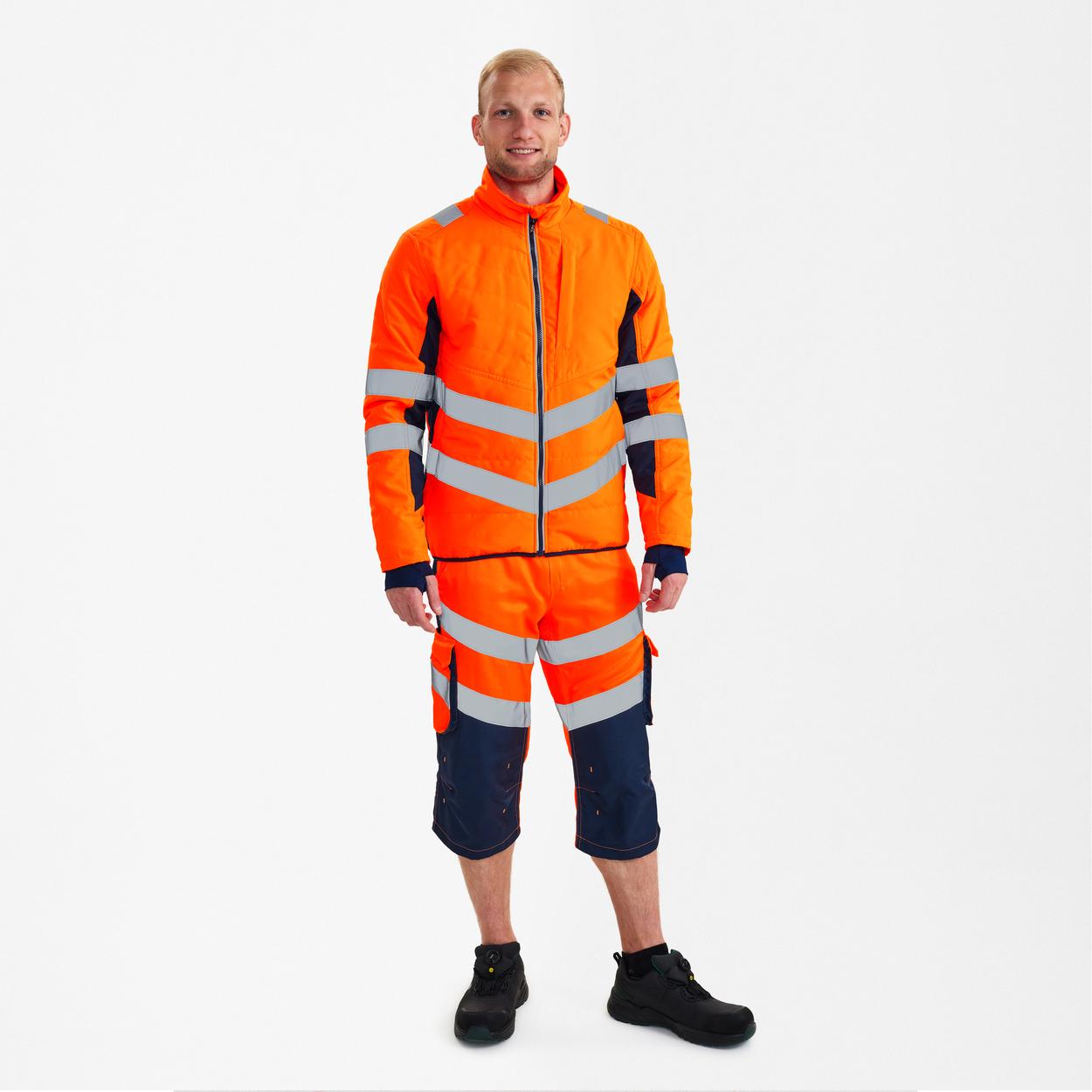 ENGEL Safety Stepp-Jacke in Orange/Blue ink, Größe XS