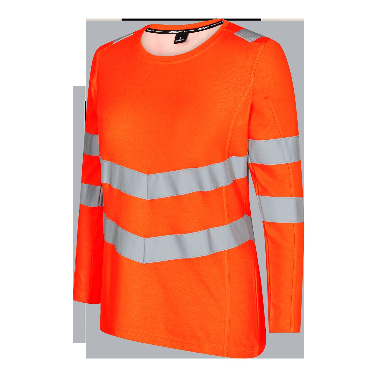 ENGEL Safety Damen langarm-Shirt in Hi-vis Orange, Größe XS