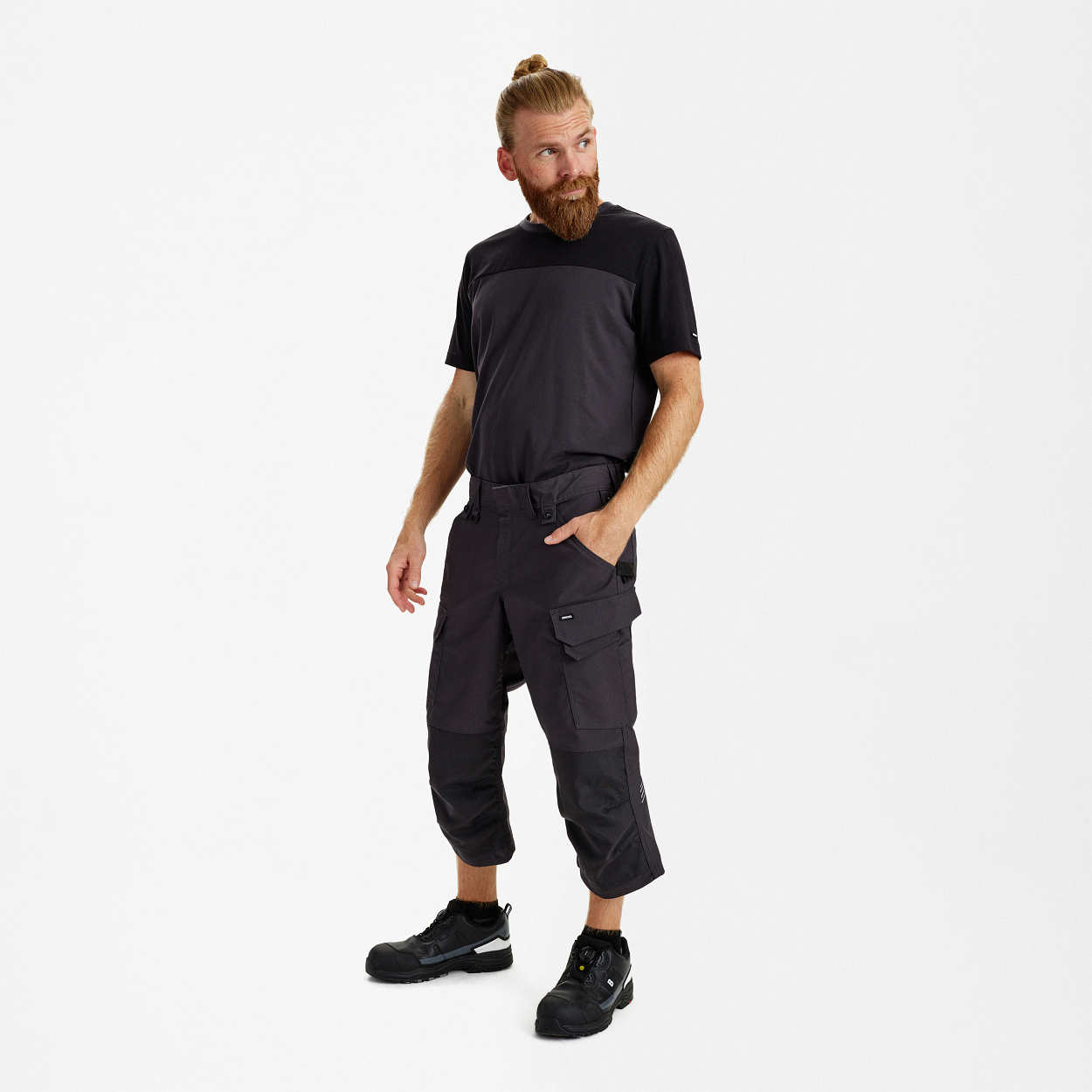 ENGEL Entire 3/4-Hose mit Stretch in Anthrazit Grau, Größe 54