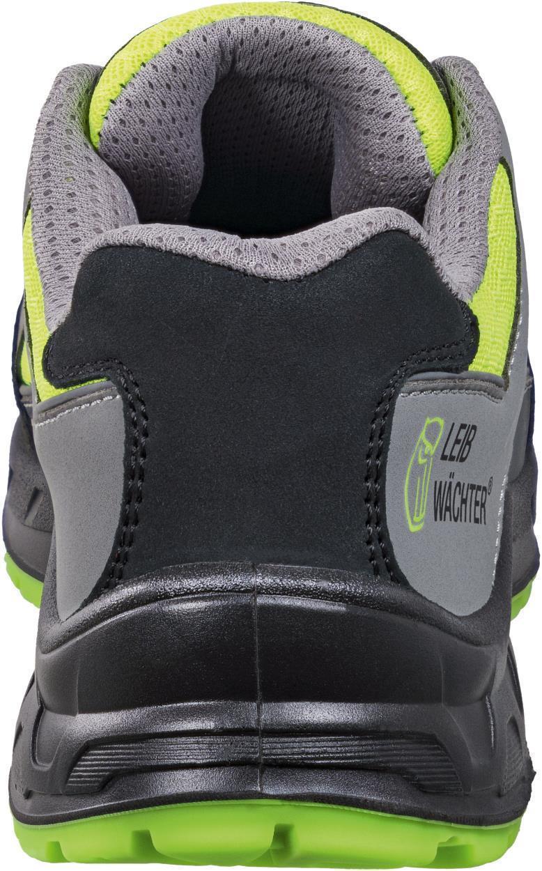 Halbschuh L1295 Basel in Grau/Schwarz/Grün, Gr. 47 von Leibwächter