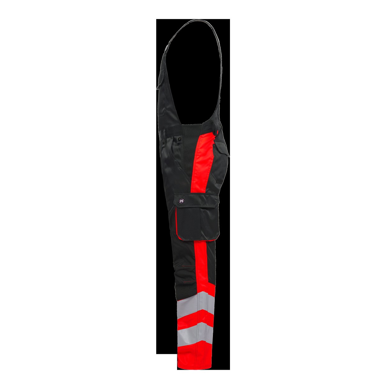 ENGEL Safety Light Latzhose in Schwarz/Rot, Größe 106