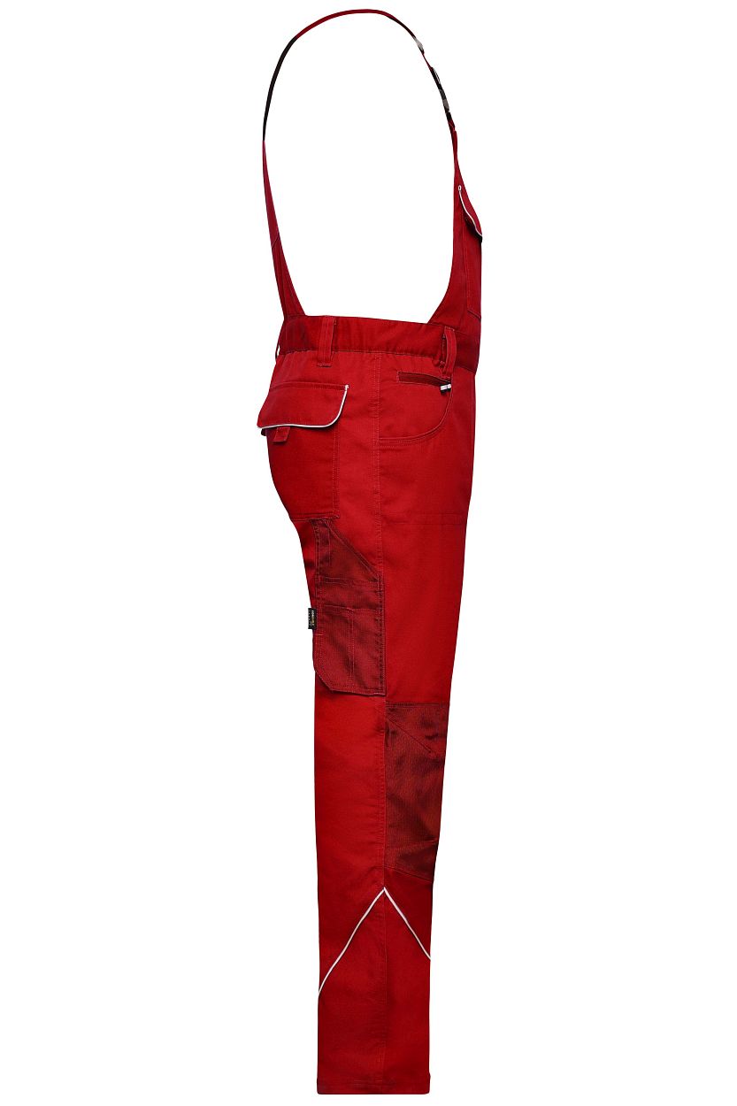 Workwear Pants with Bib - SOLID - "JN879" in Red, Größe 62 - Daiber