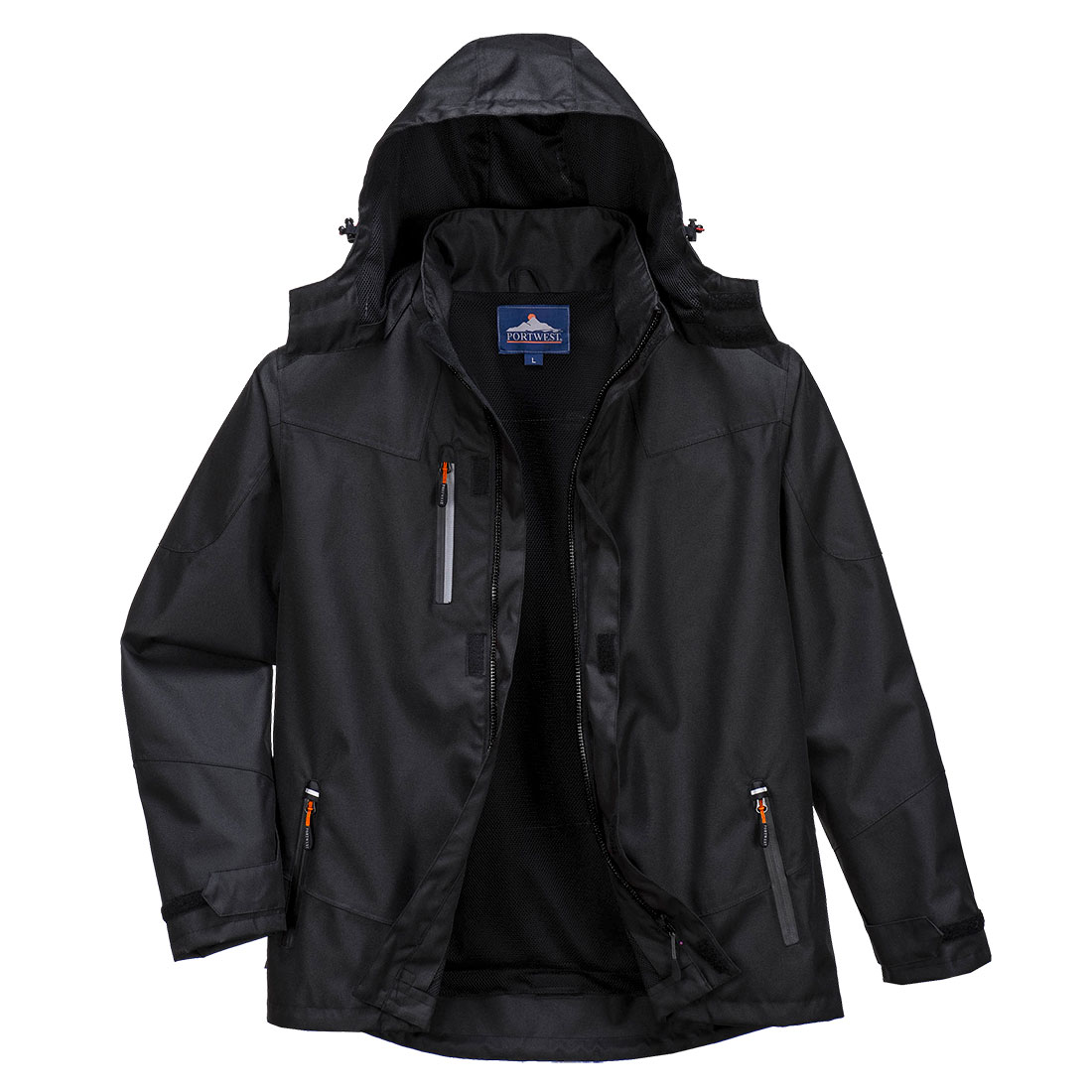 Klassische Regenjacke S555 in Schwarz, Größe XS von Portwest