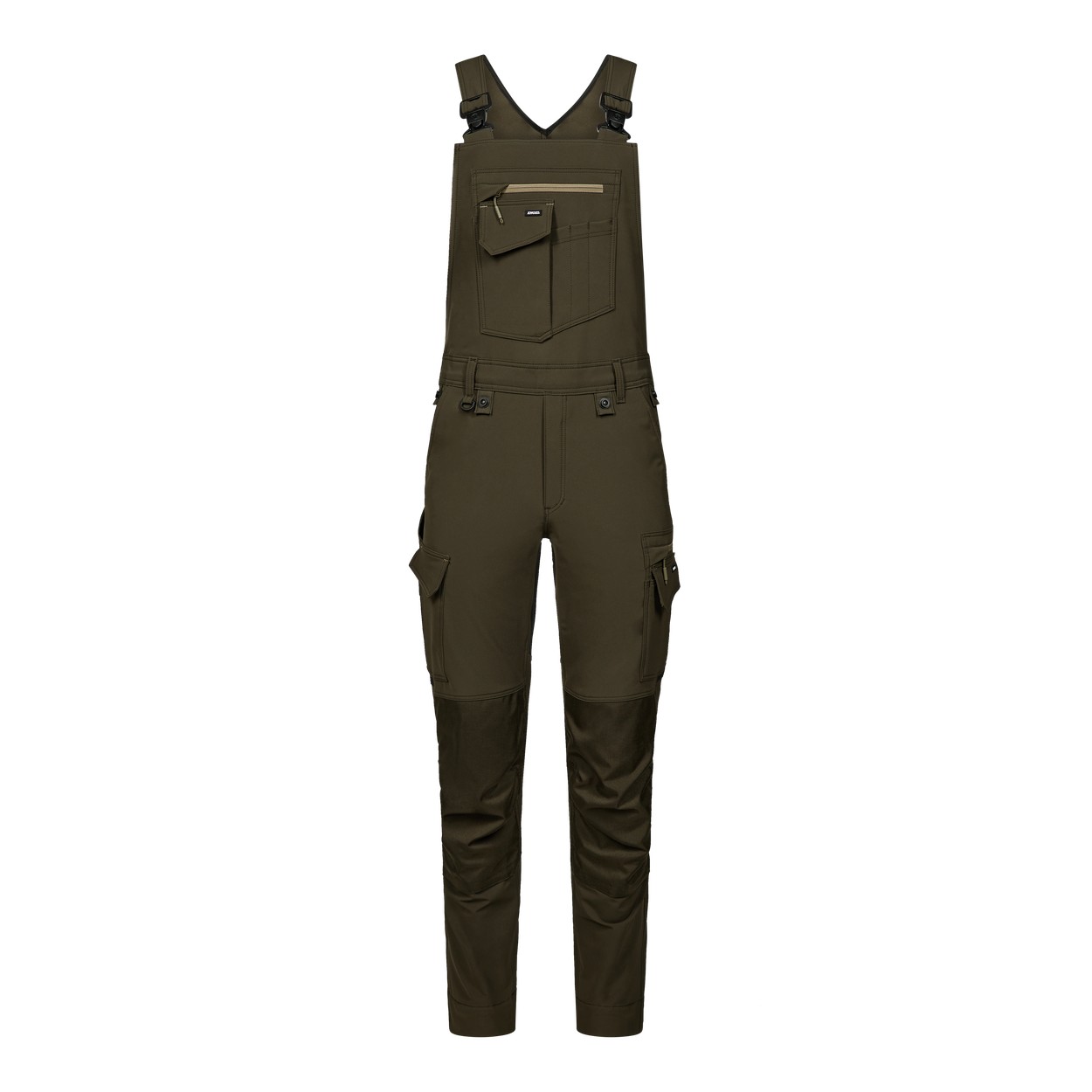 ENGEL Entire Latzhose mit 4-Wege-Stretch in Forest Green/Schwarz, Größe 26