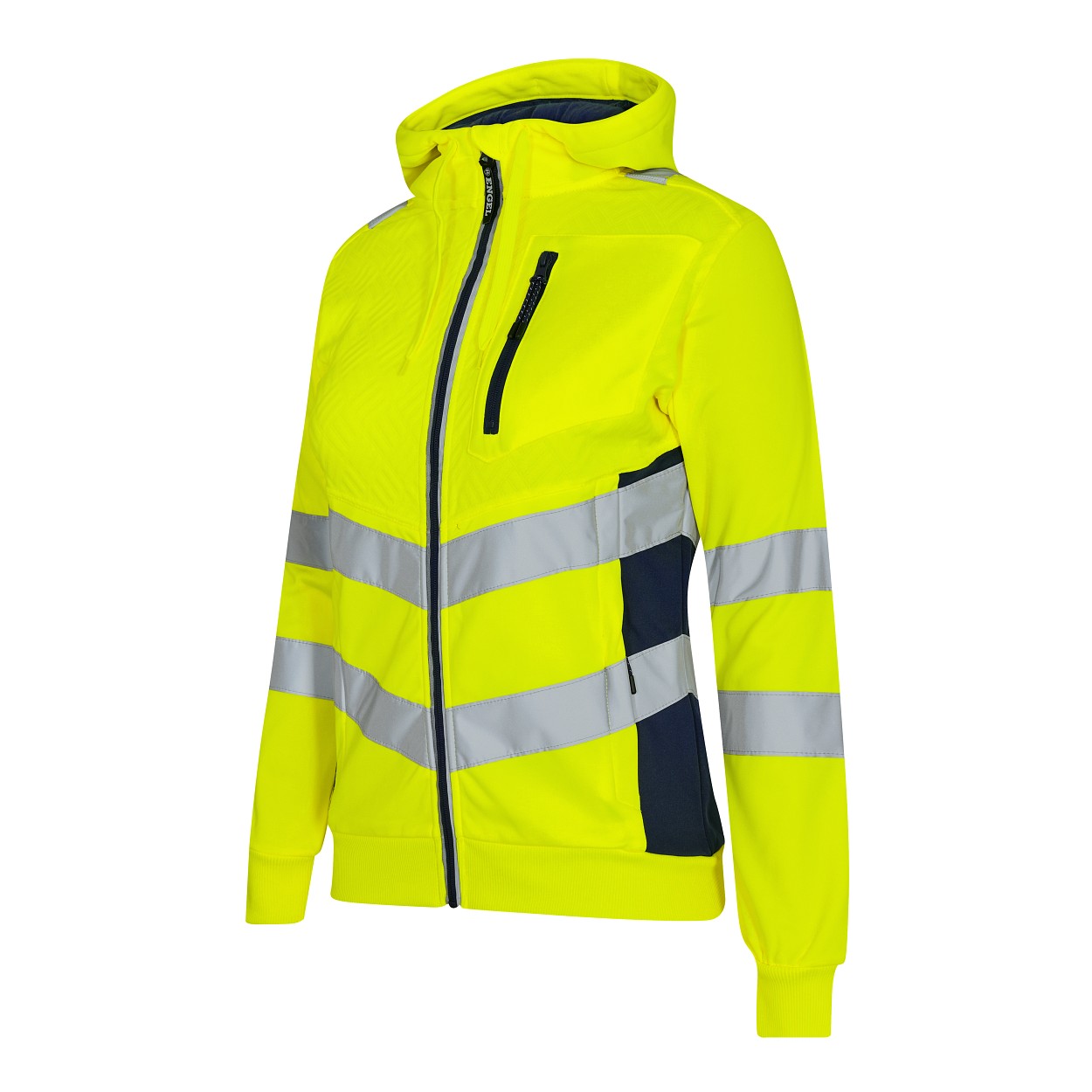 ENGEL Safety Damen Sweatcardigan in Gelb/Blue Ink, Größe XS