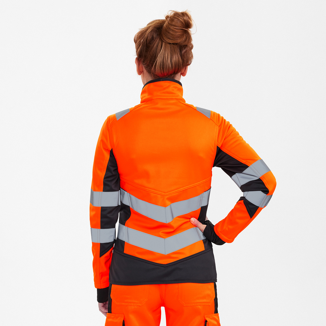 ENGEL Safety Damen Softshelljacke in Orange/Anthrazit Grau, Größe XS