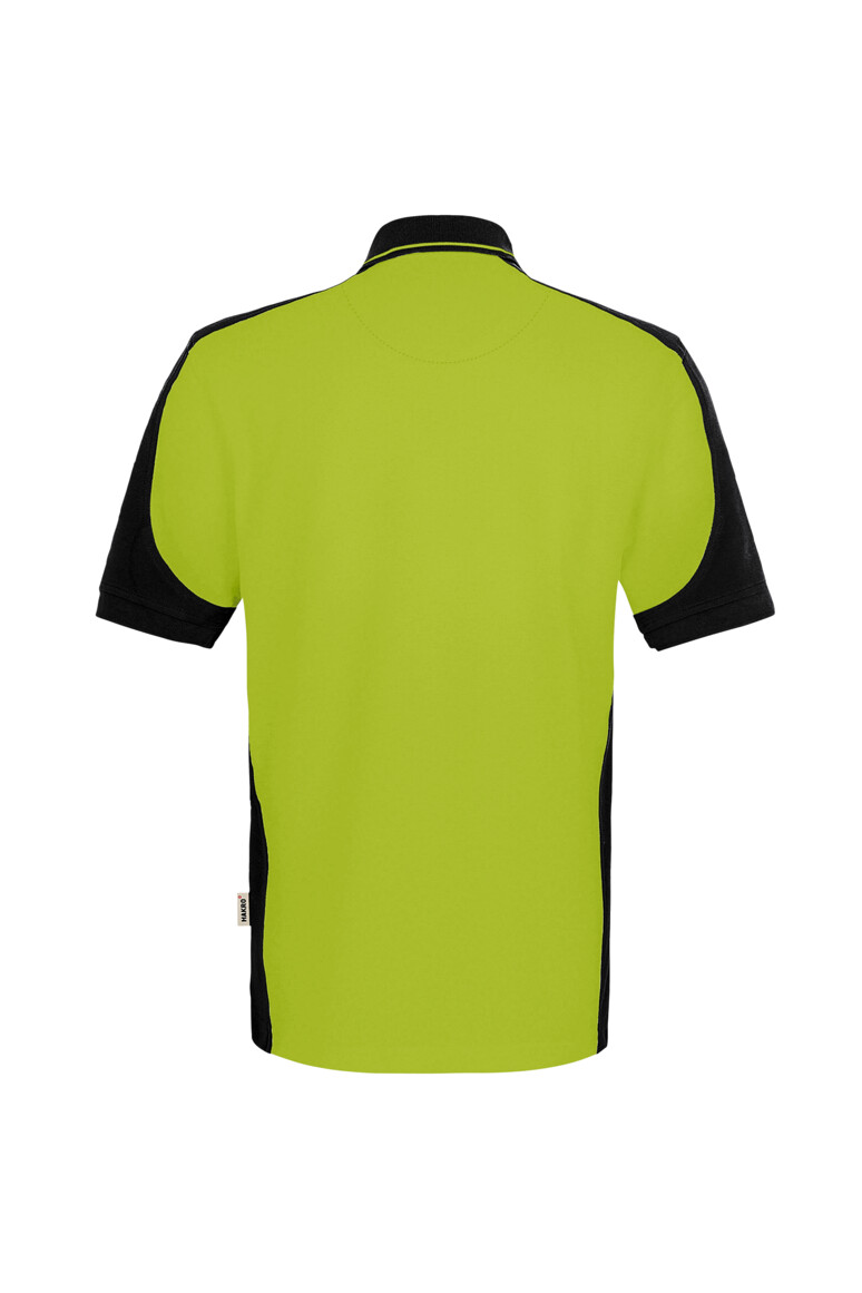 HAKRO 539 Poloshirt Contrast MIKRALINAR® ECO in Kiwi/Schwarz, Größe 6XL