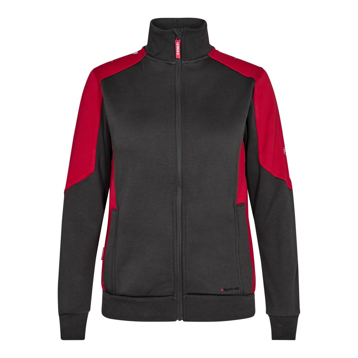 ENGEL Galaxy Damen Sweatcardigan in Anthrazit Grau/Tomato Red, Größe XS
