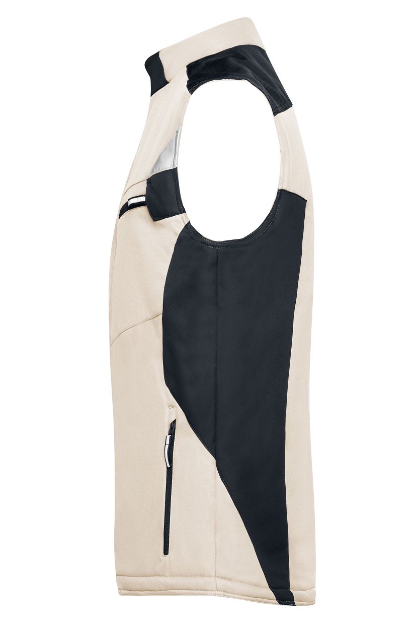 Craftsmen Softshell Vest - STRONG - "JN825" in Stone/Black, Größe 6XL - Daiber