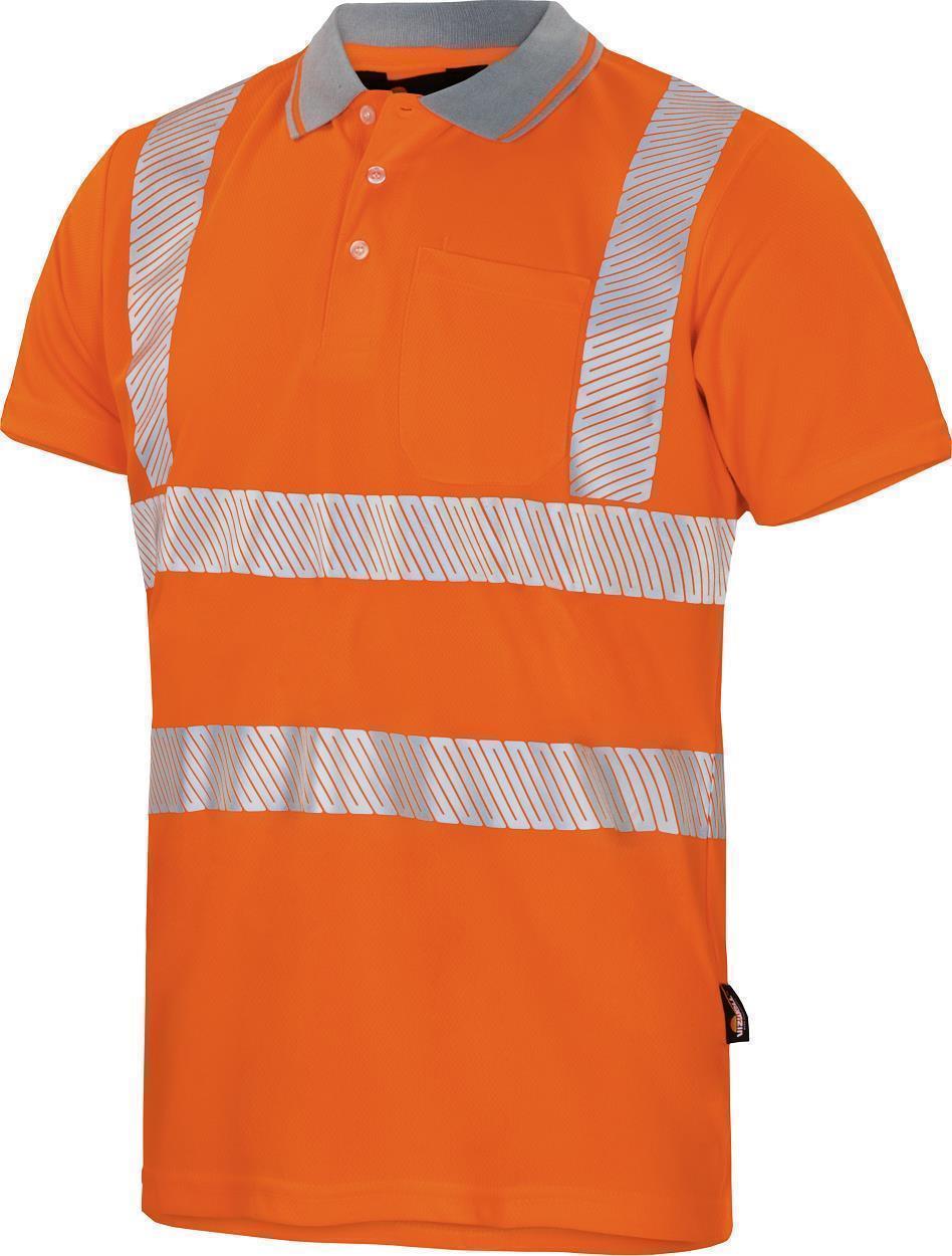 Warnschutz-Poloshirt leuchtorange in Gr. XXL von Vizwell