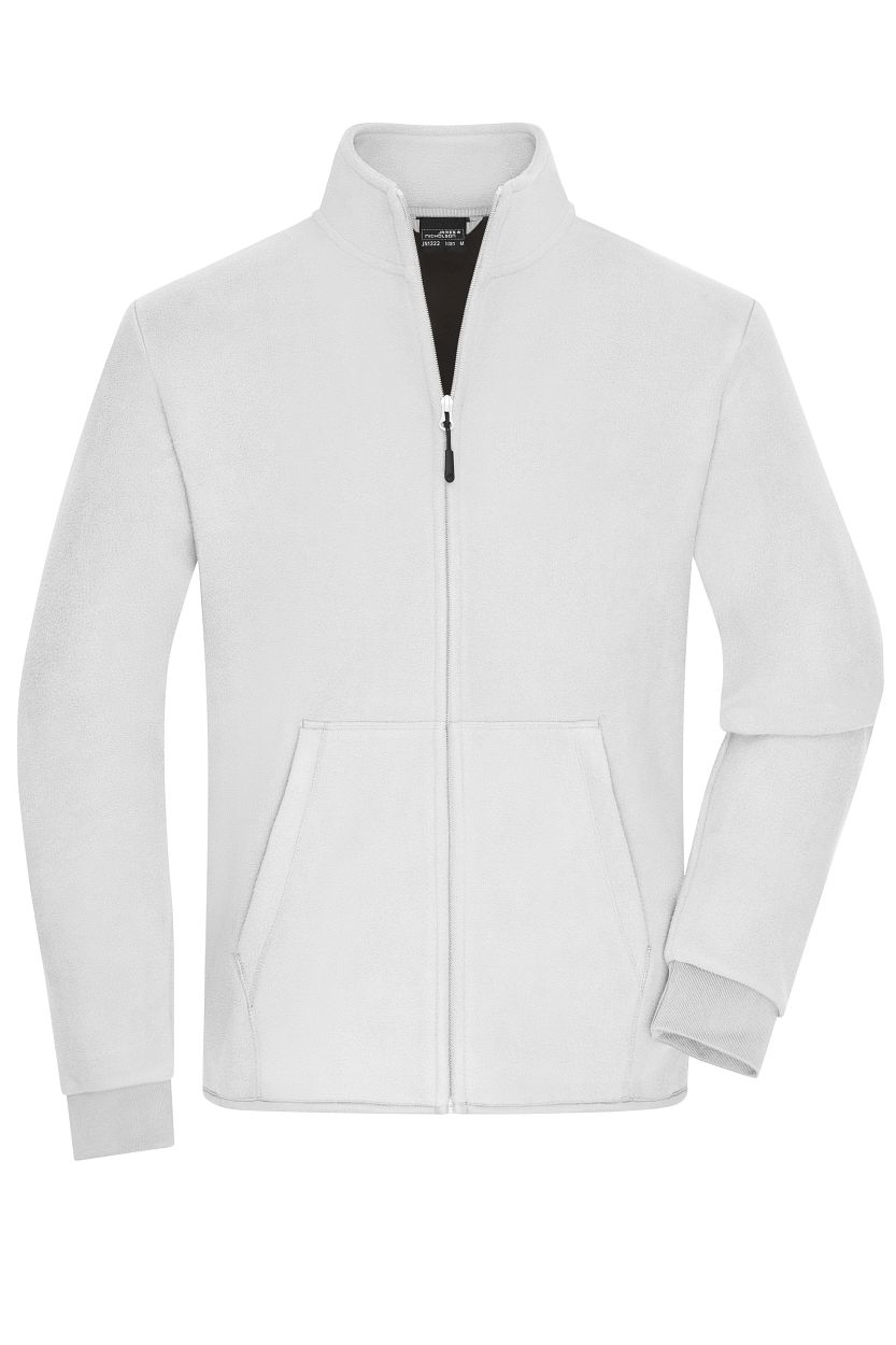Men's Bonded Fleece Jacket "JN1322" in White/Dark-Grey, Größe 3XL - Daiber