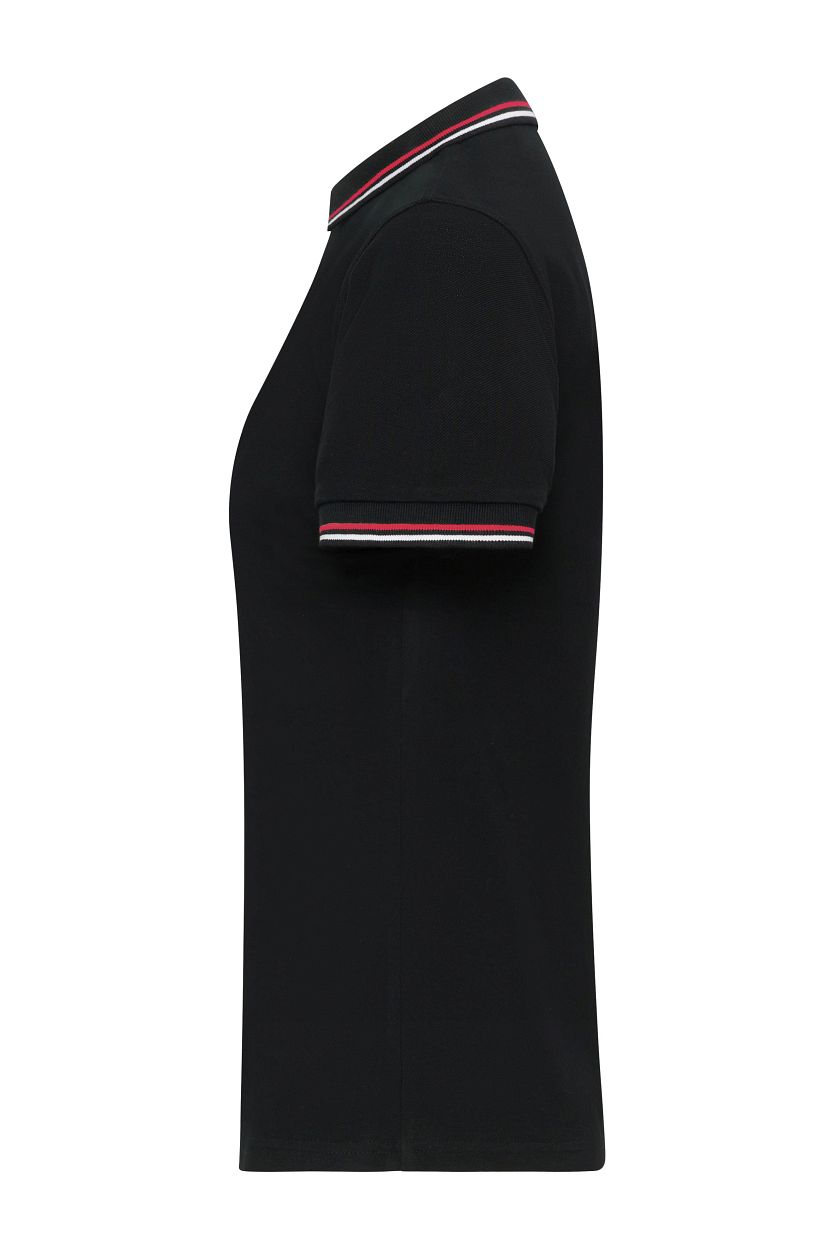 Ladies' Polo "JN1305" in Black/White/Red, Größe 2XL - Daiber