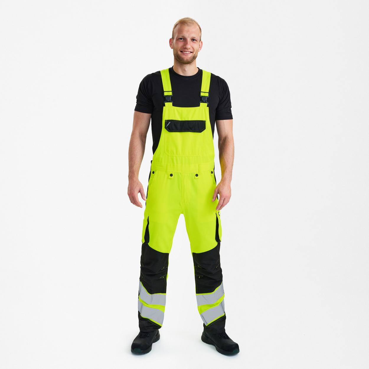 ENGEL Safety Light Latzhose in Gelb/Schwarz, Größe 106