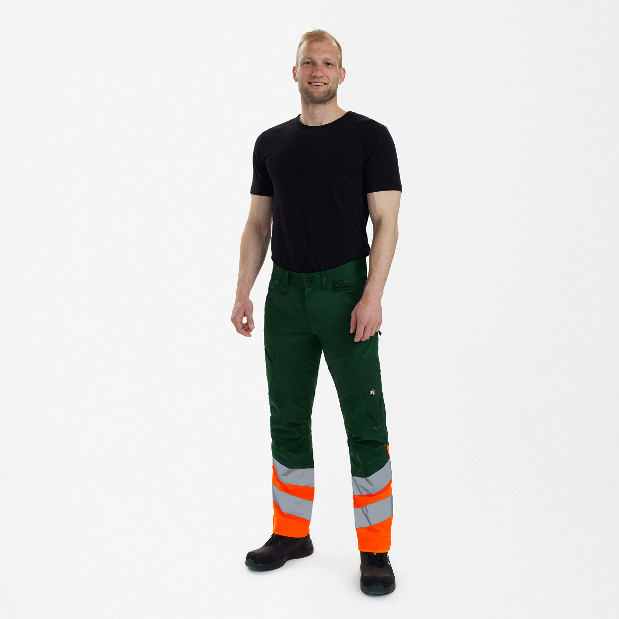 Safety Hose in Grün/Orange, Größe 26