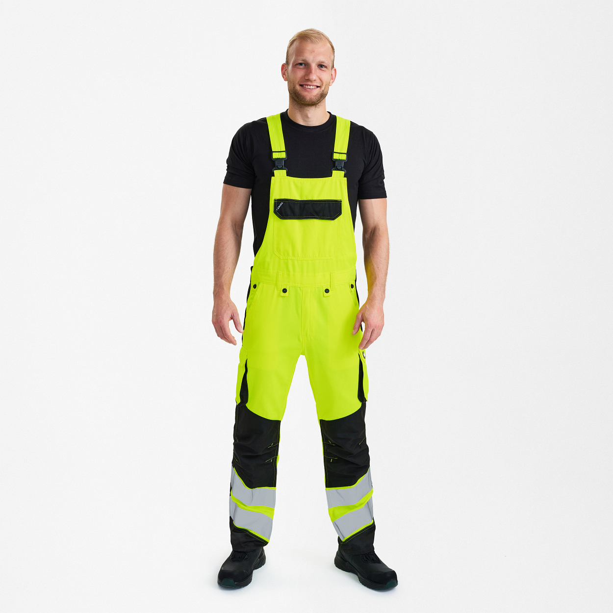 ENGEL Safety Light Latzhose in Gelb/Schwarz, Größe 106