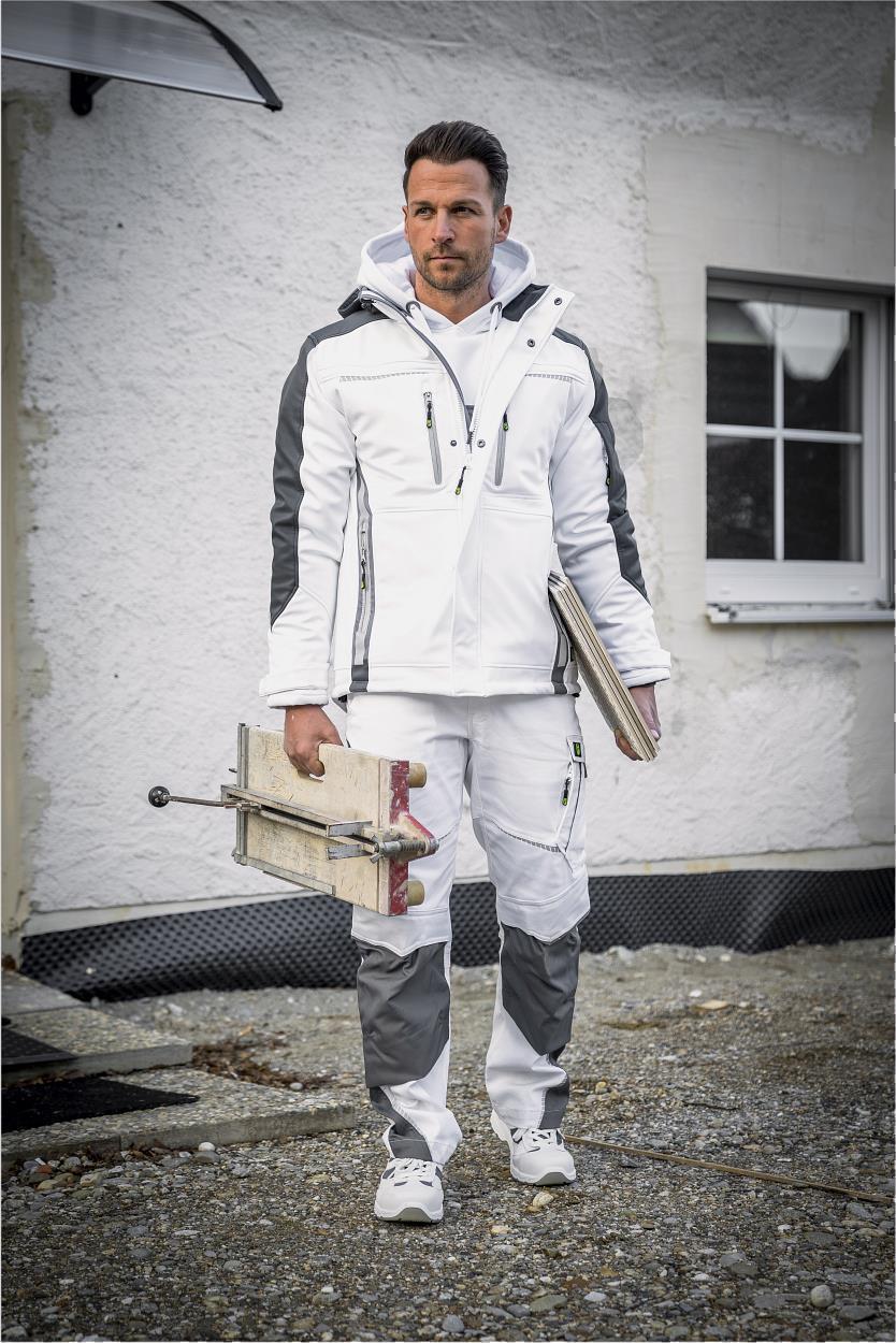 Latzhose Flex Line Weiß/Grau FLEXL, Gr. 98 von Leibwächter