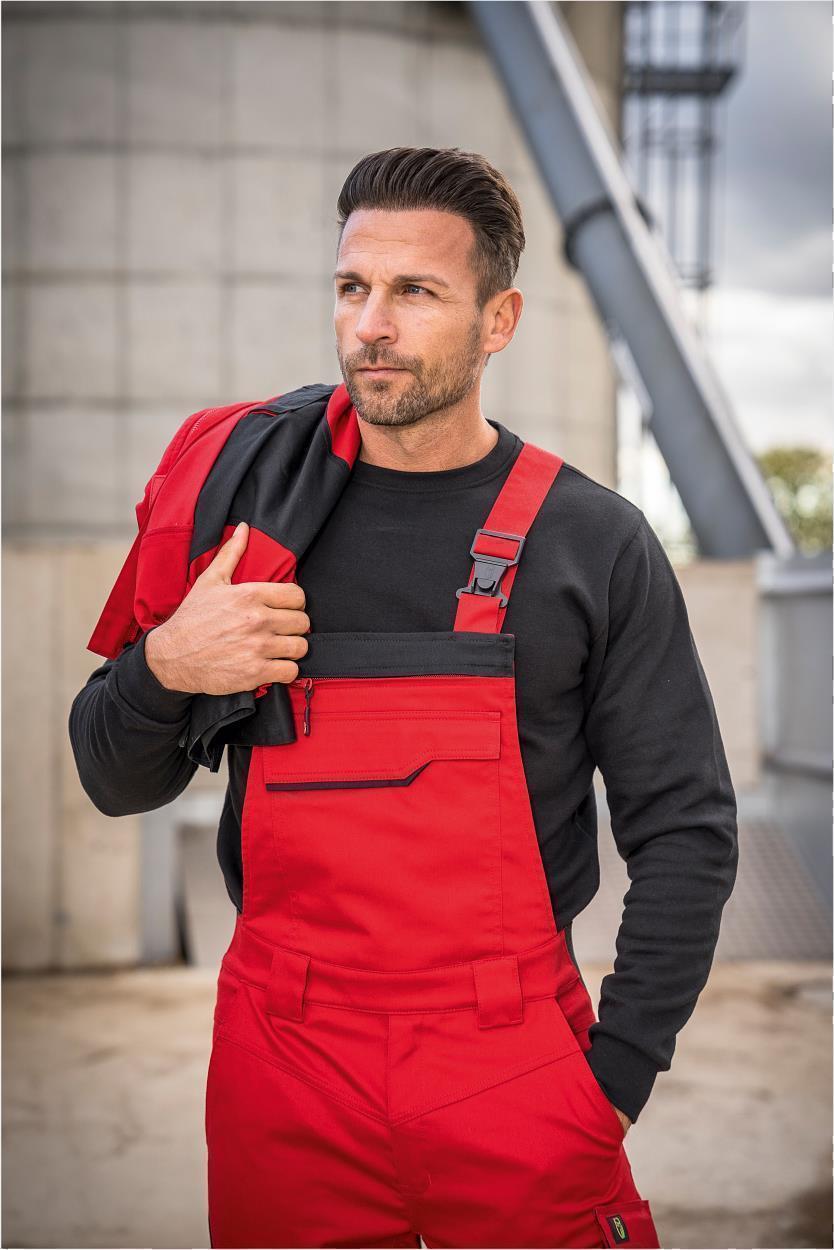 Latzhose Flex Line Rot/Schwarz FLEXL, Gr. 98 von Leibwächter