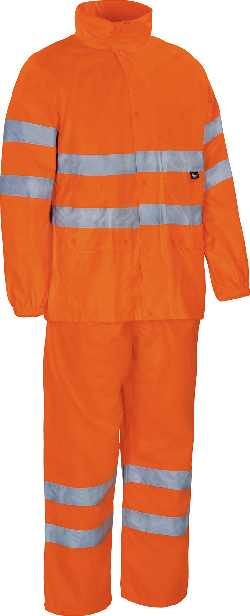 Warnschutz-Regenanzug leuchtorange in Gr. XXL von Vizwell